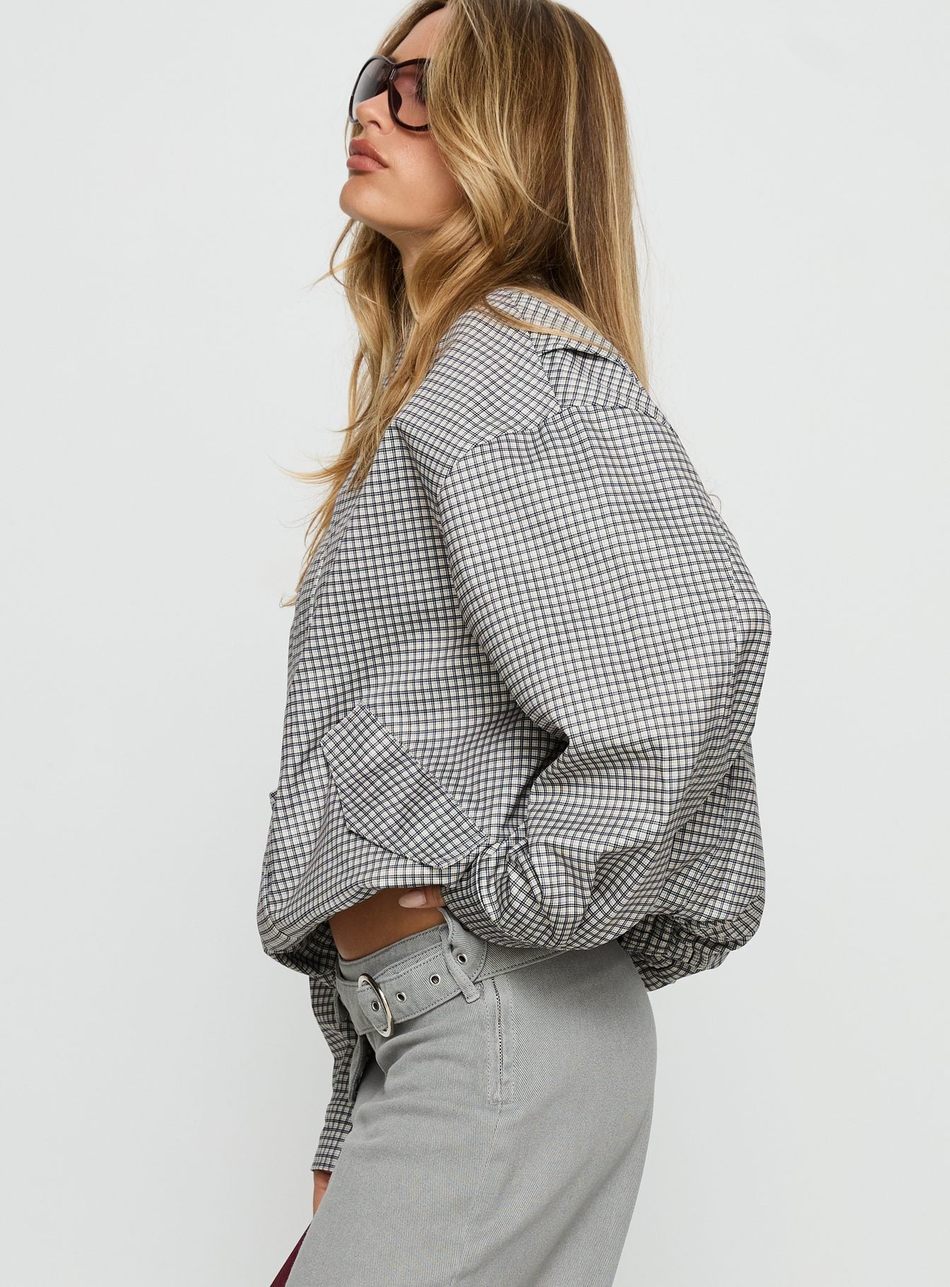 Kenny Bomber Jacket Cream Check-Vipp Girl