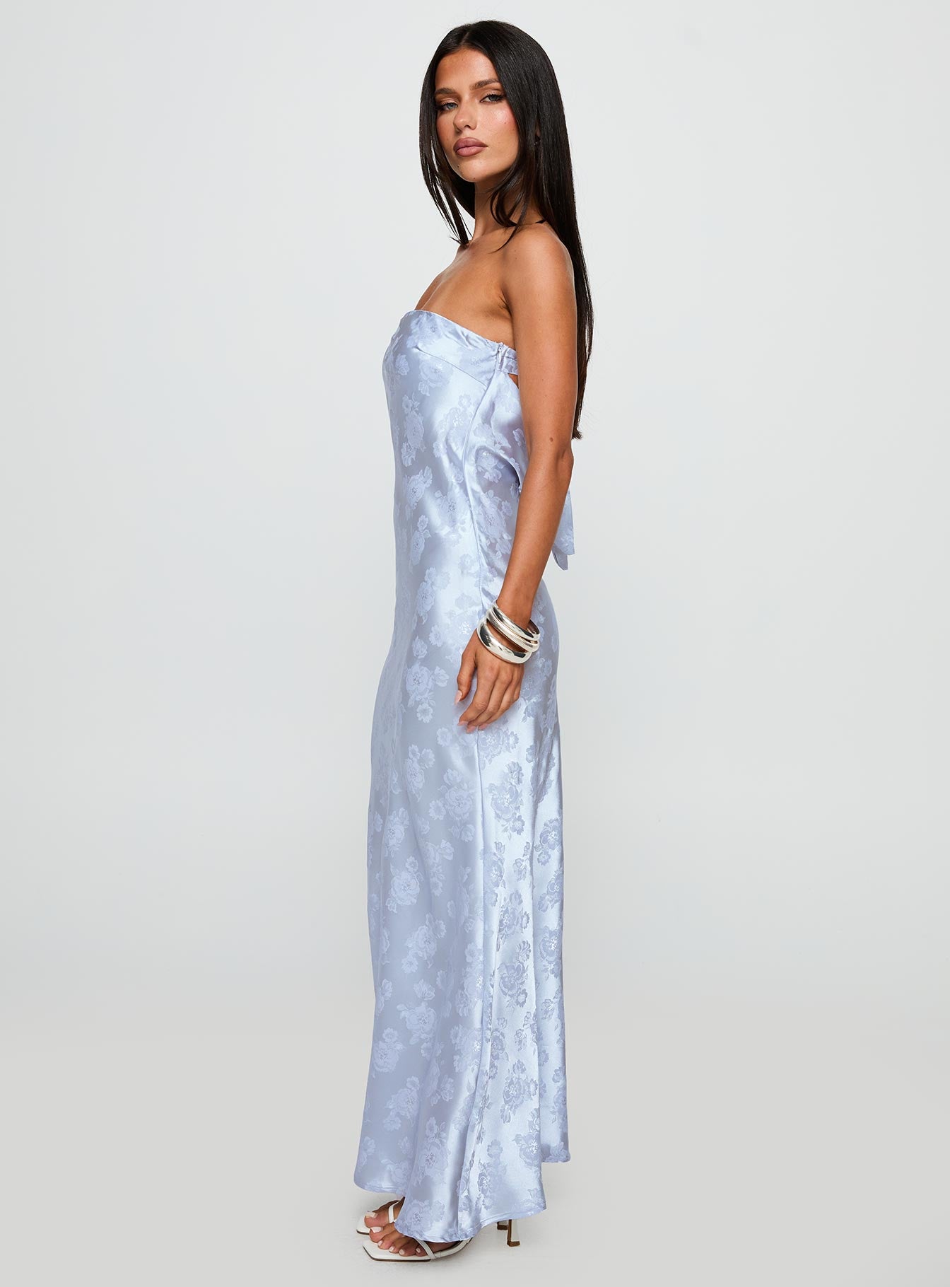 Haley Maxi Dress Blue Jacquard-Vipp Girl