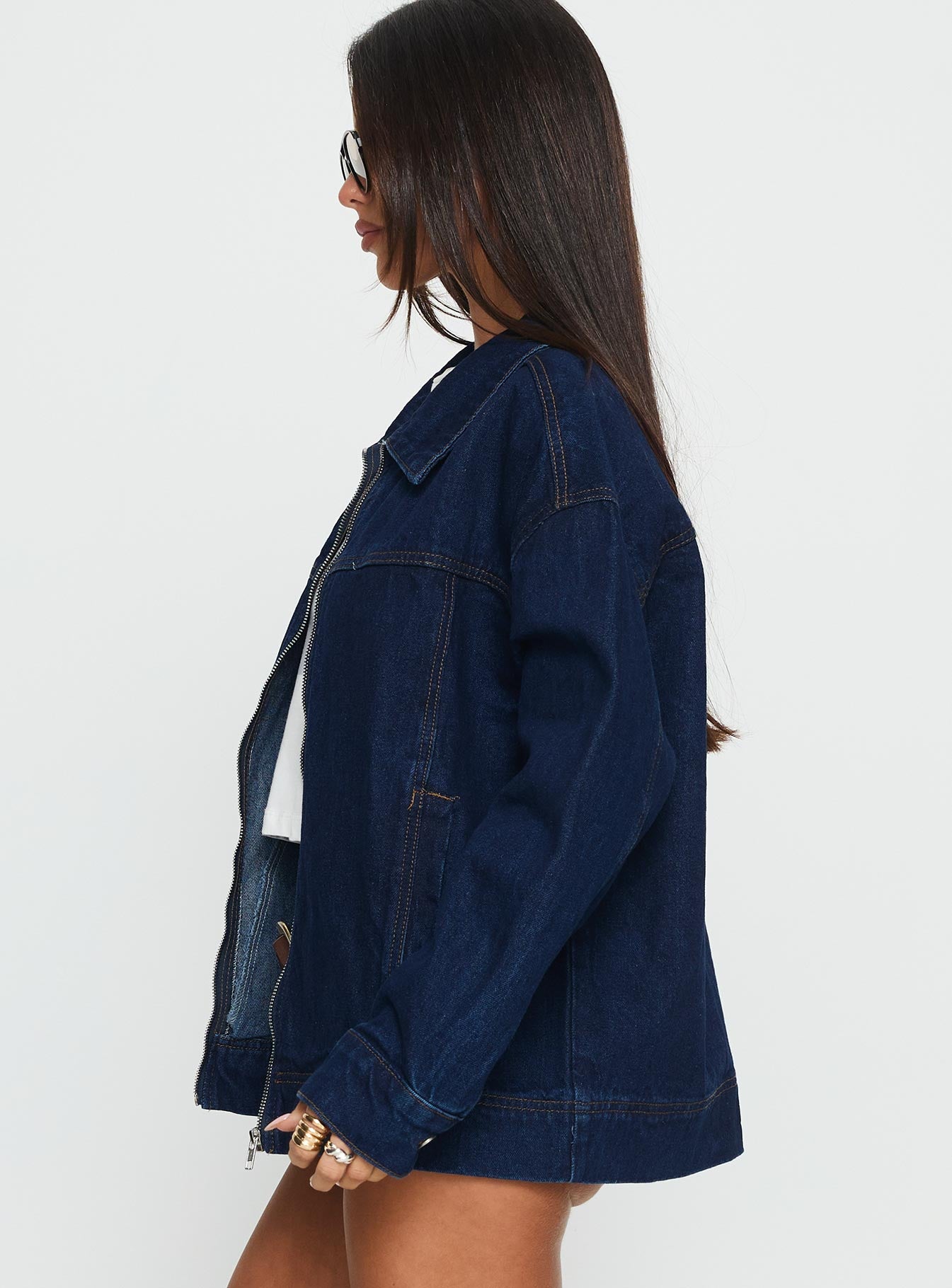 Goldsmith Denim Bomber Jacket Dark Wash-Vipp Girl
