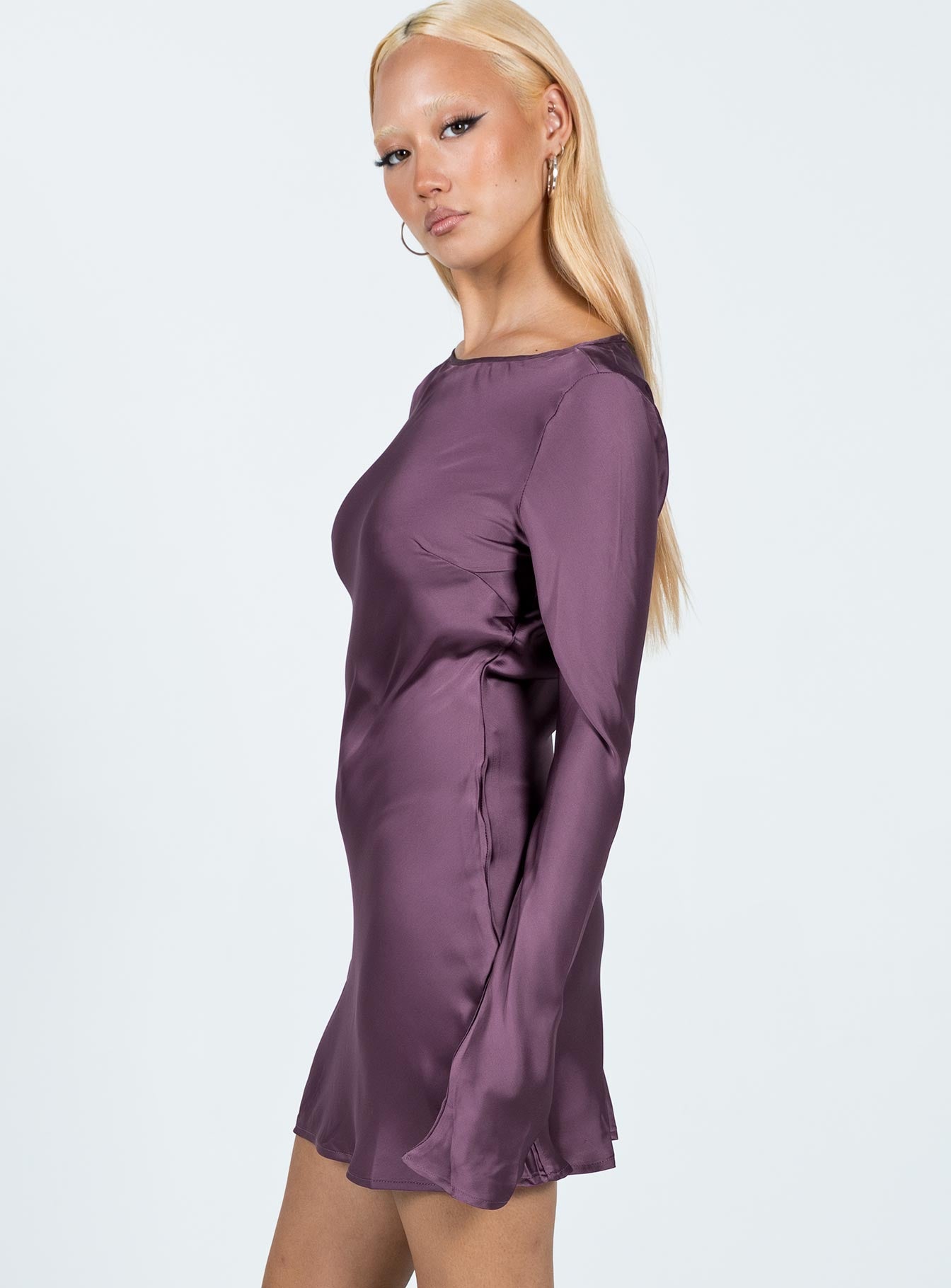 Namara Long Sleeve Mini Dress Purple-Vipp Girl