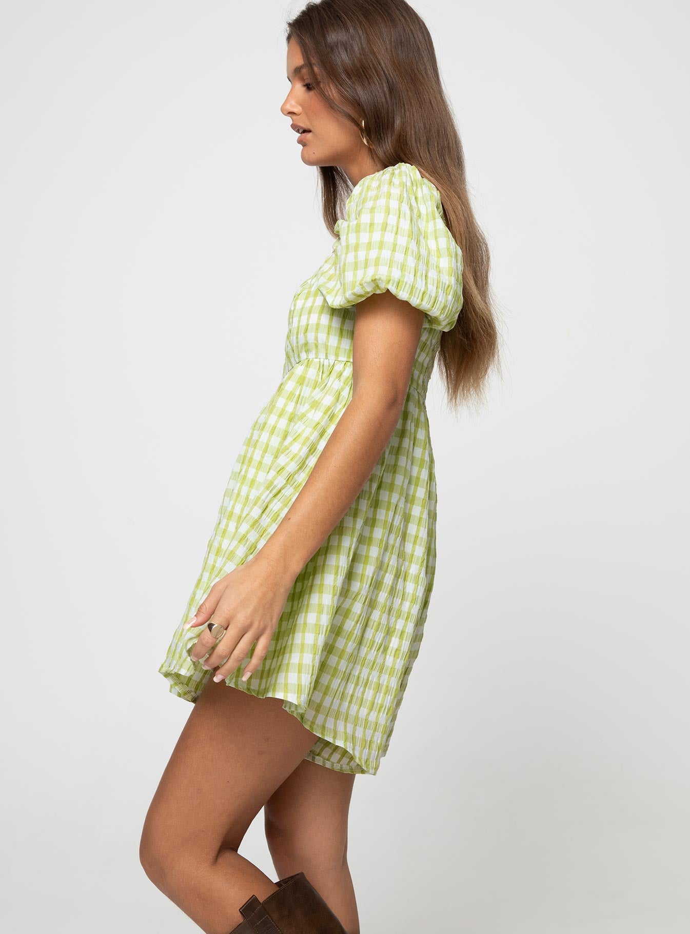 Lorna Check Romper Green-Vipp Girl