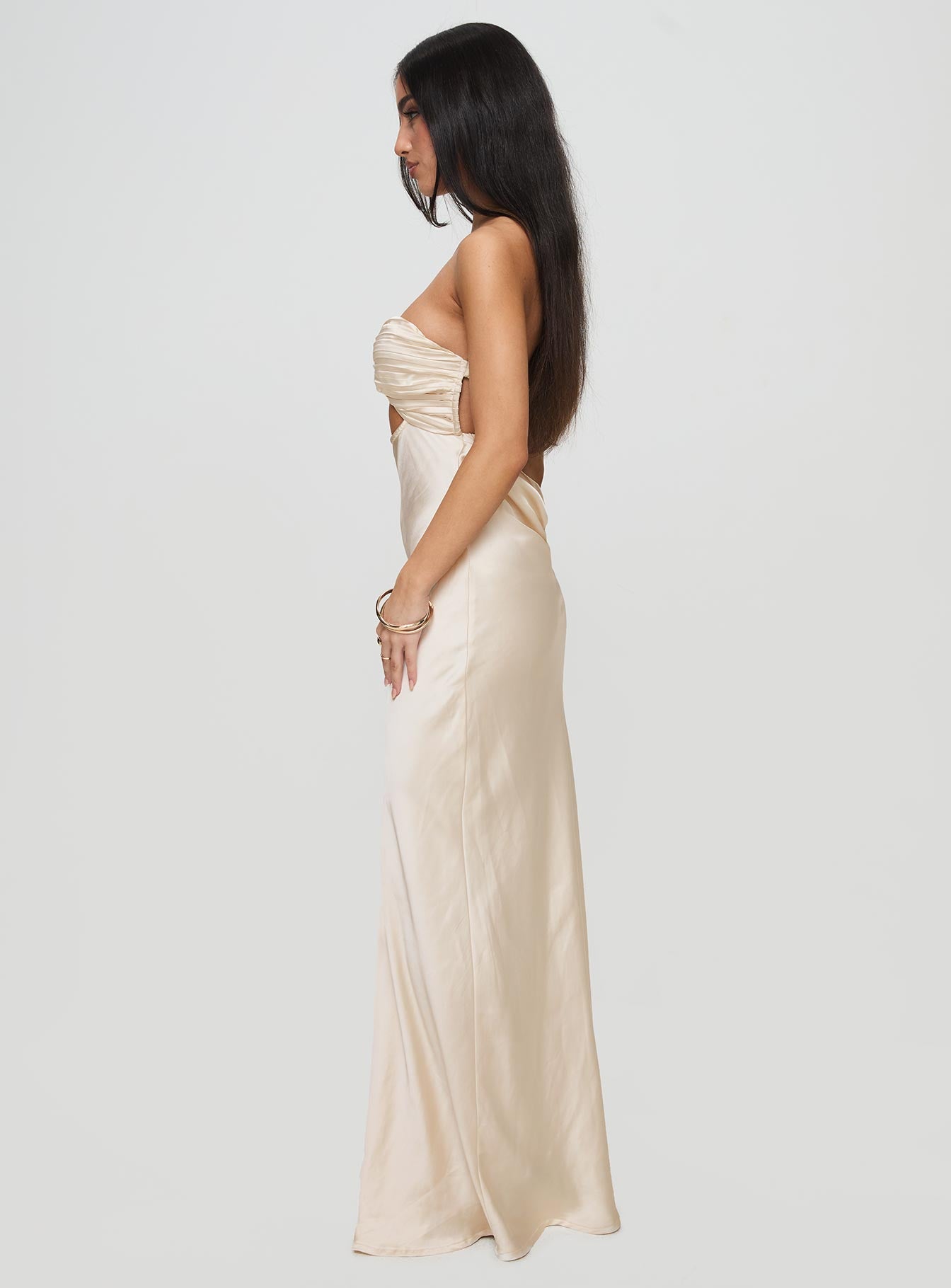 Faviola Strapless Maxi Dress Champagne-Vipp Girl