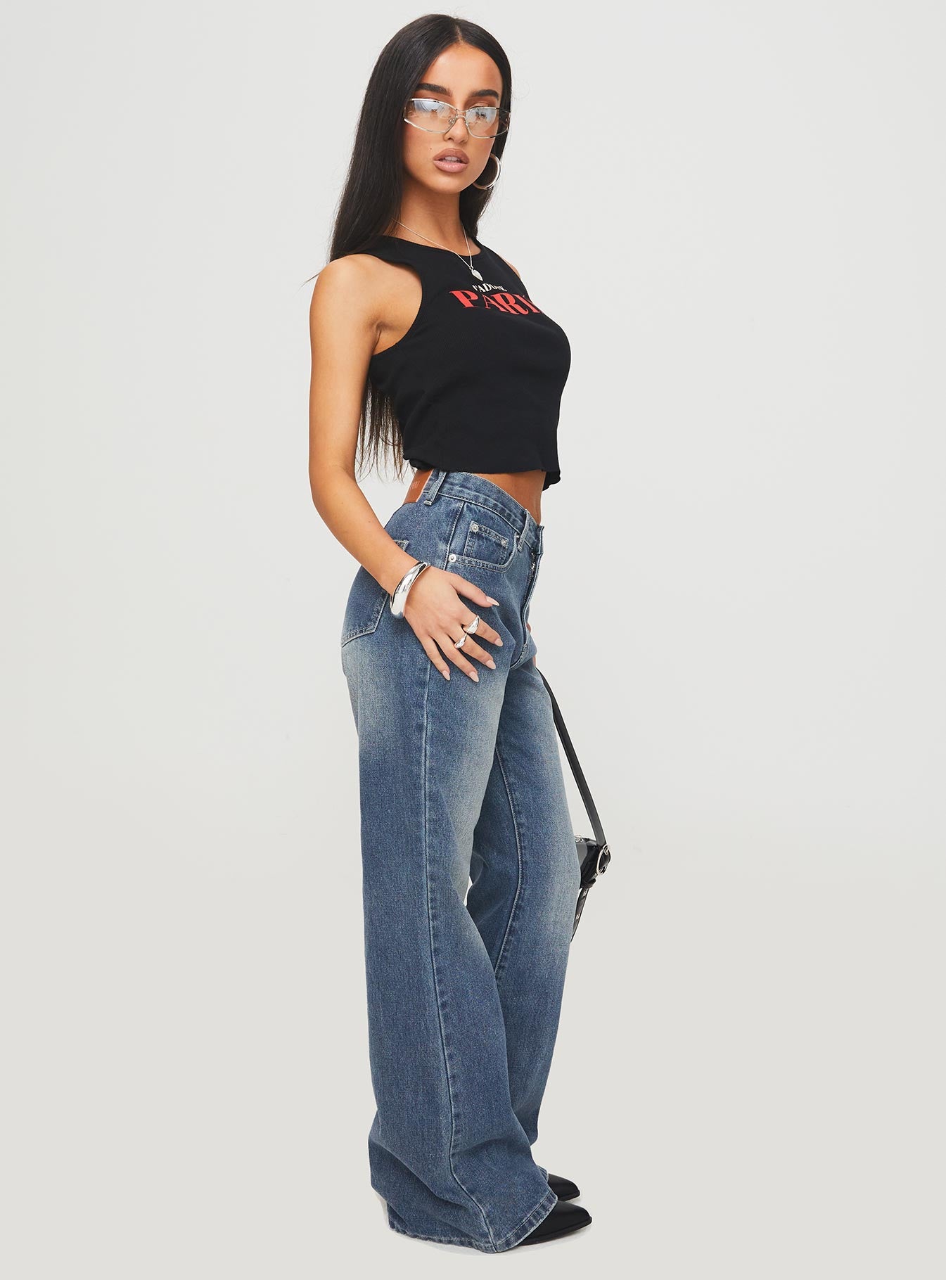 Hanlen Mid Rise Wide Leg Jean Blue-Vipp Girl
