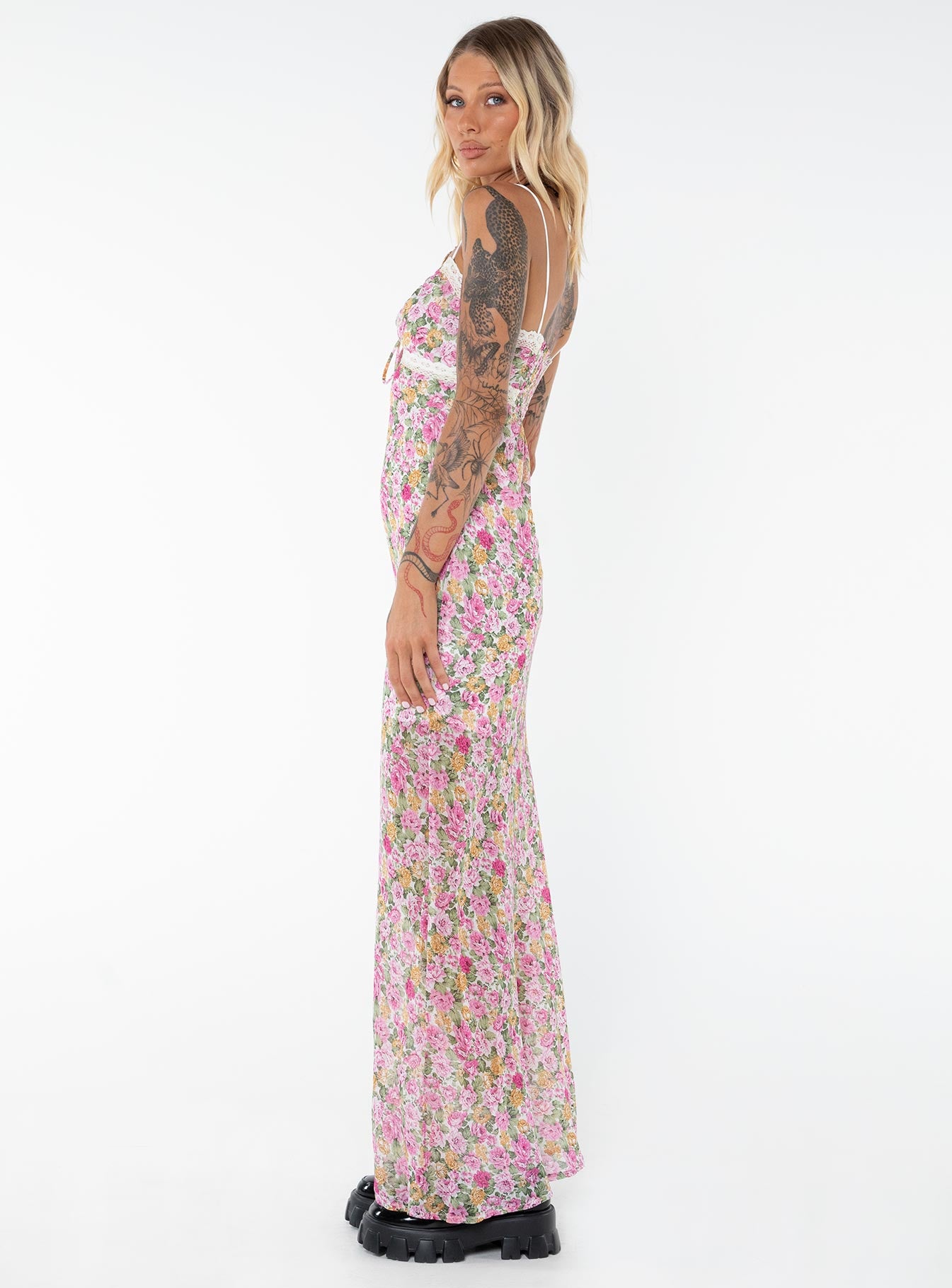 Emily Maxi Dress Pink Floral Tall-Vipp Girl