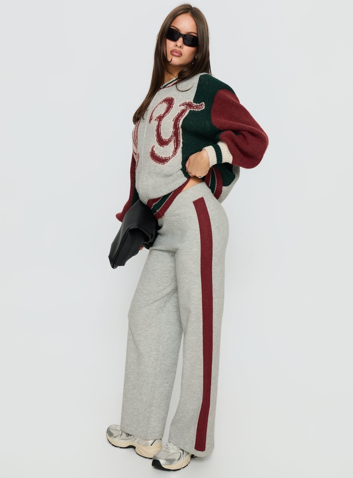 Brandyce Graphic Knit Jacket Grey / Red-Vipp Girl