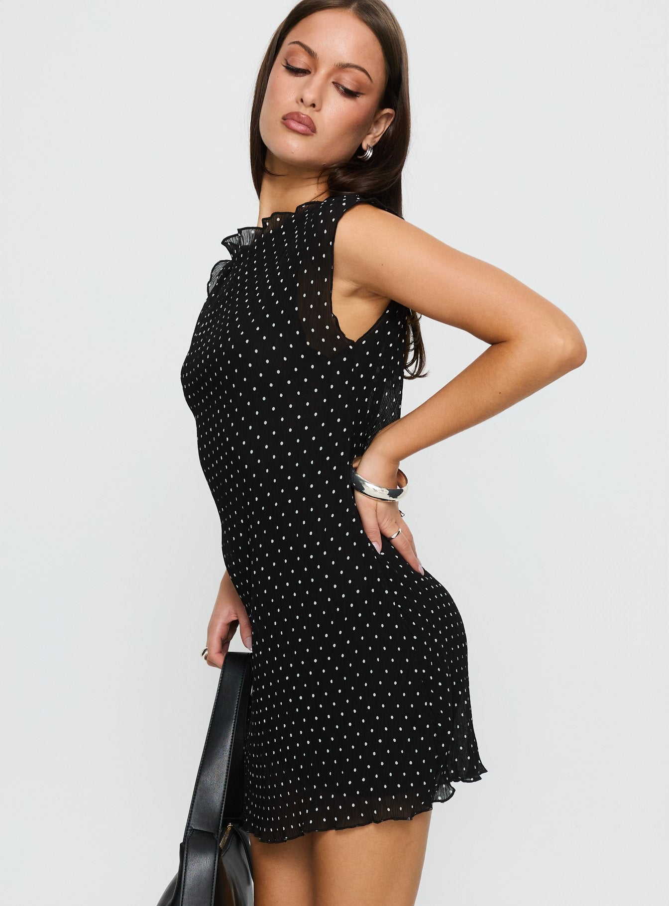 Mariner Mini Dress Noir Polka-Vipp Girl