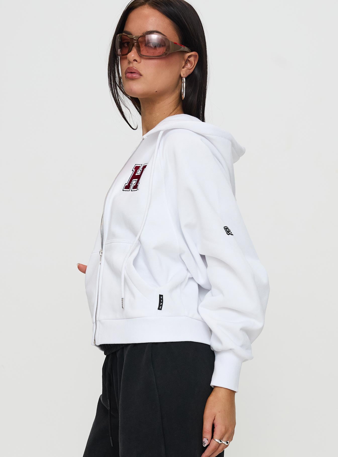 Harvard Raglan Zip Up White / Red-Vipp Girl