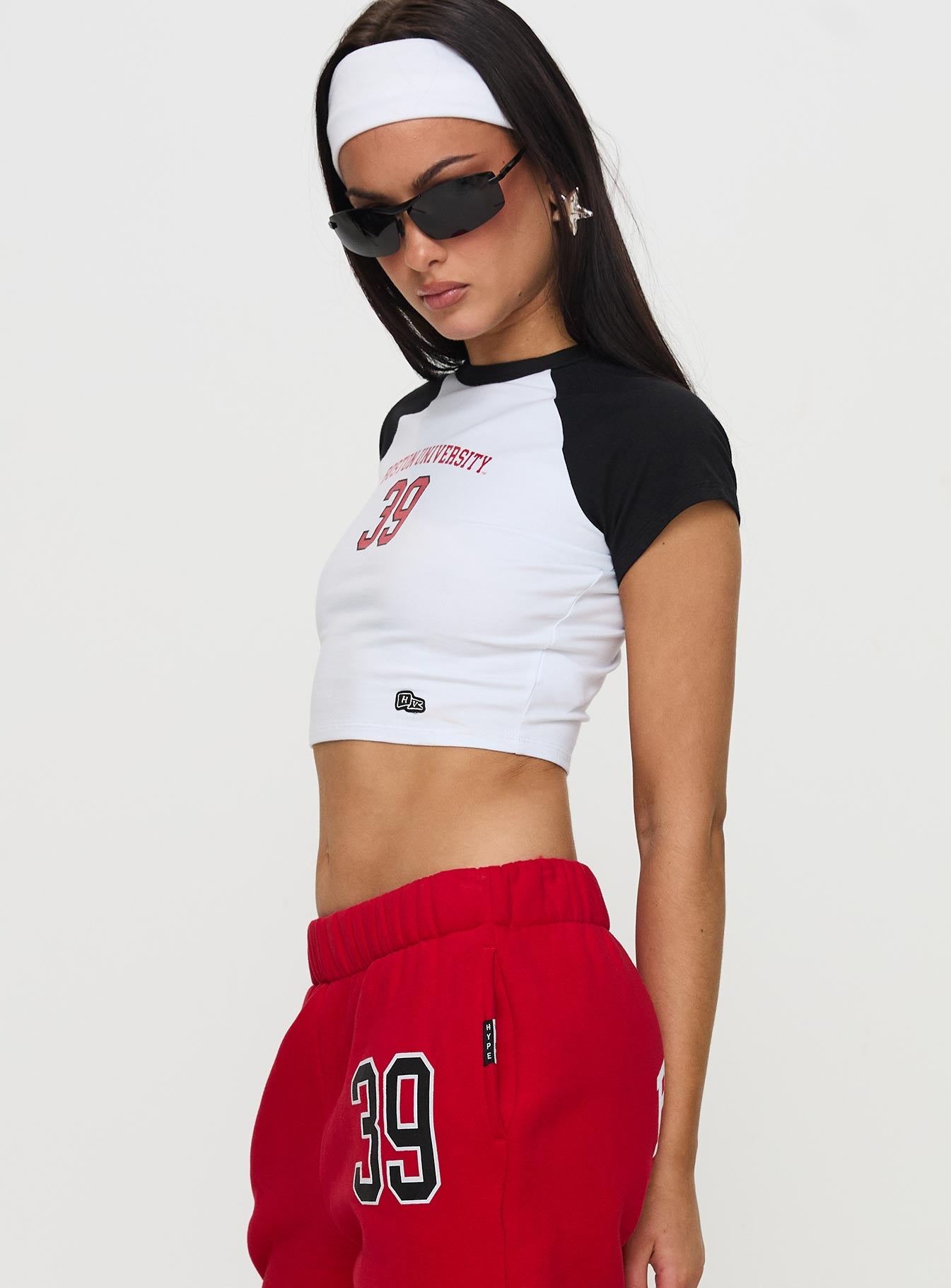 Boston Homerun Graphic Top White / Black-Vipp Girl