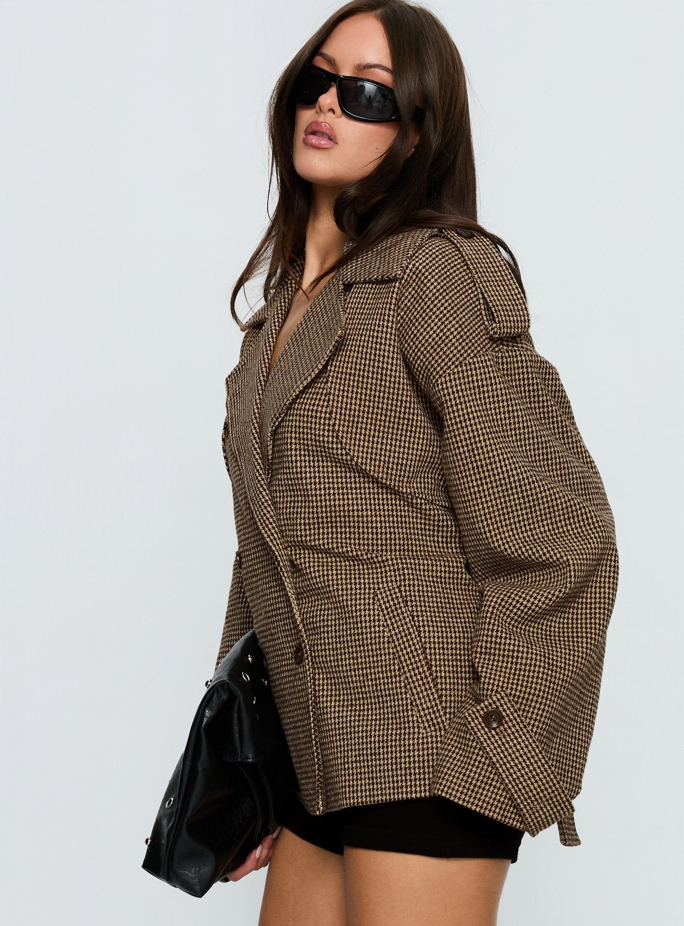 Brieanna Cropped Trench Coat Brown Check-Vipp Girl