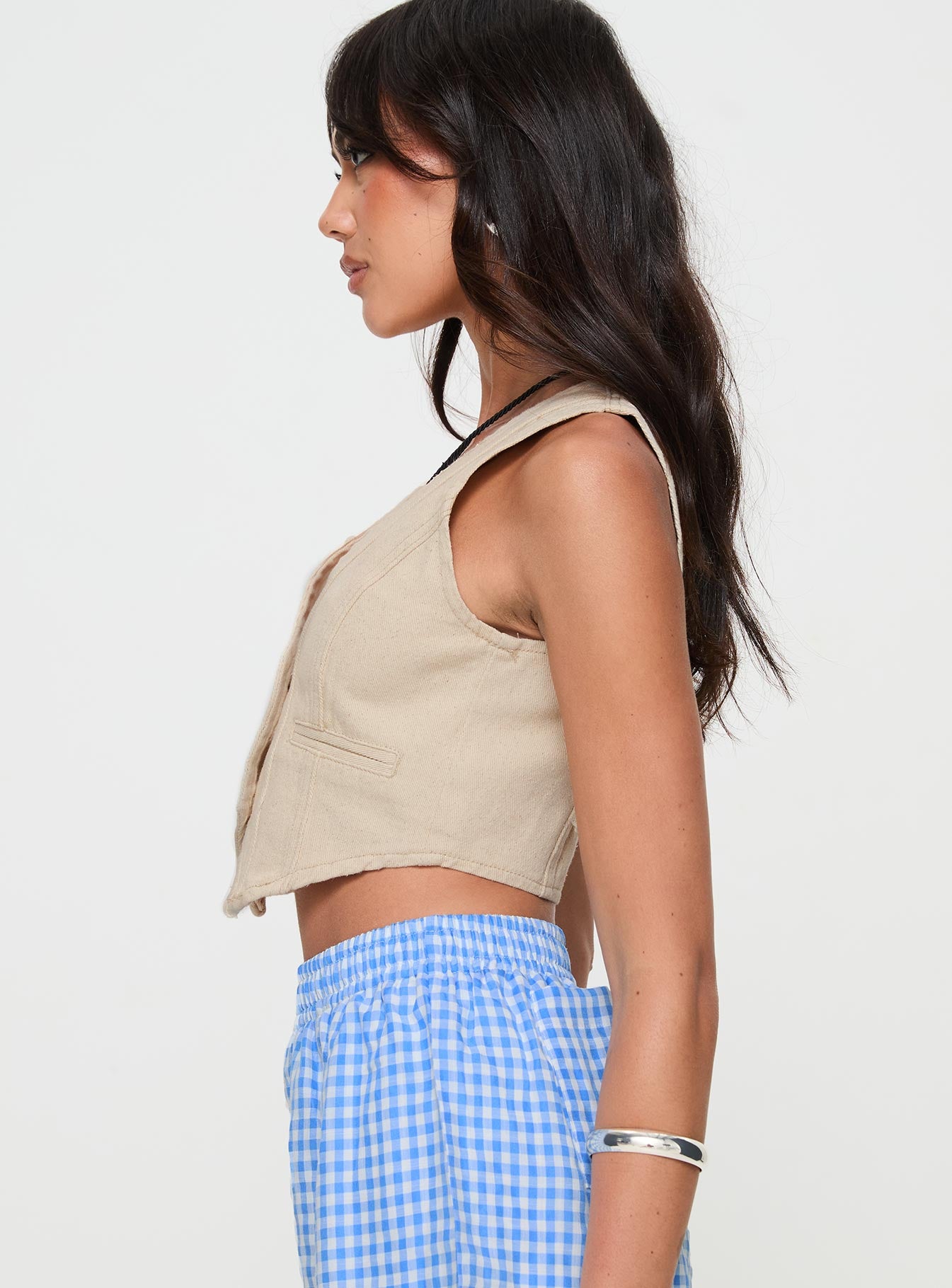 Burrows Denim Vest Cream-Vipp Girl