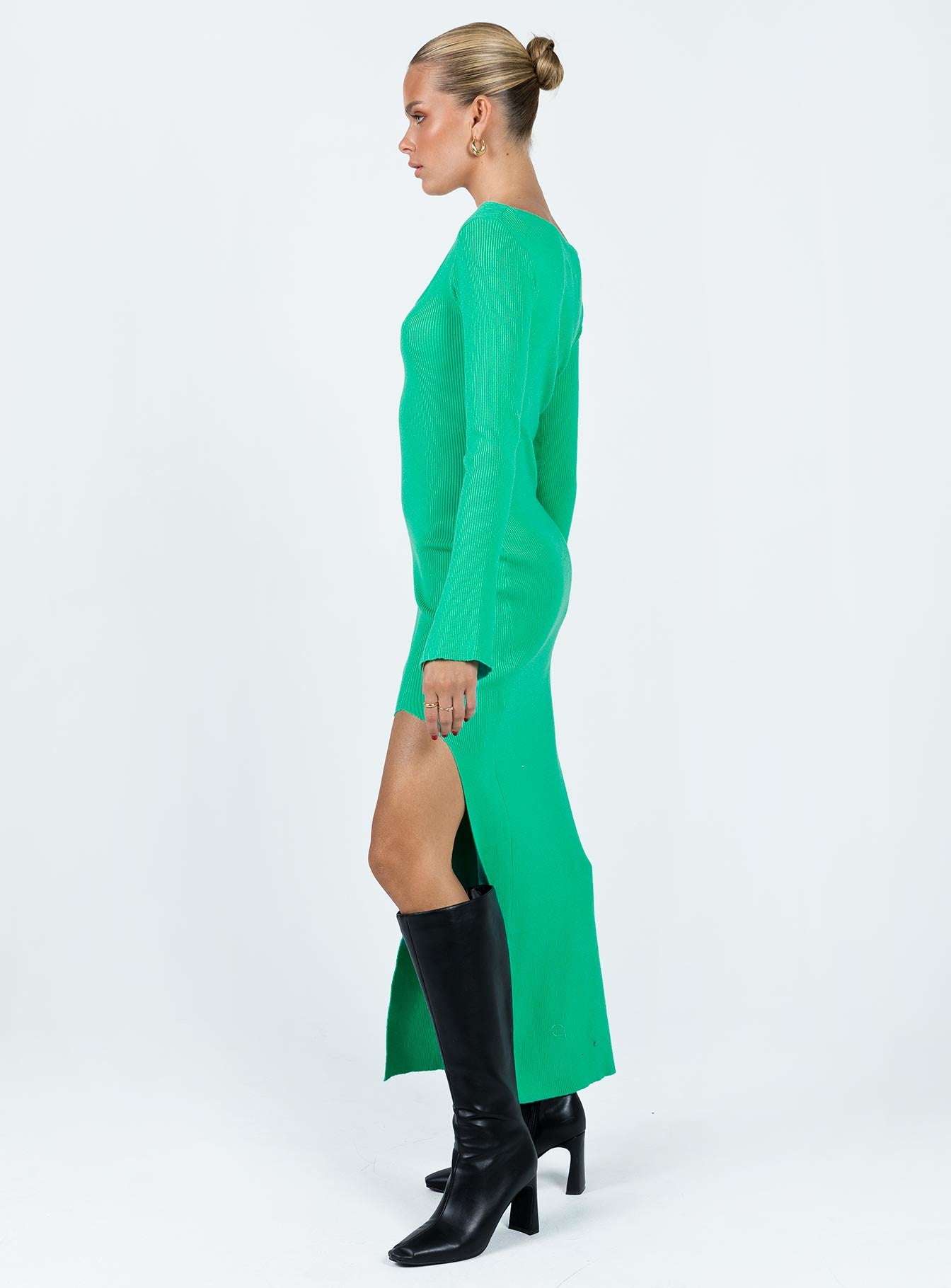 Herald Long Sleeve Midi Dress Sage-Vipp Girl