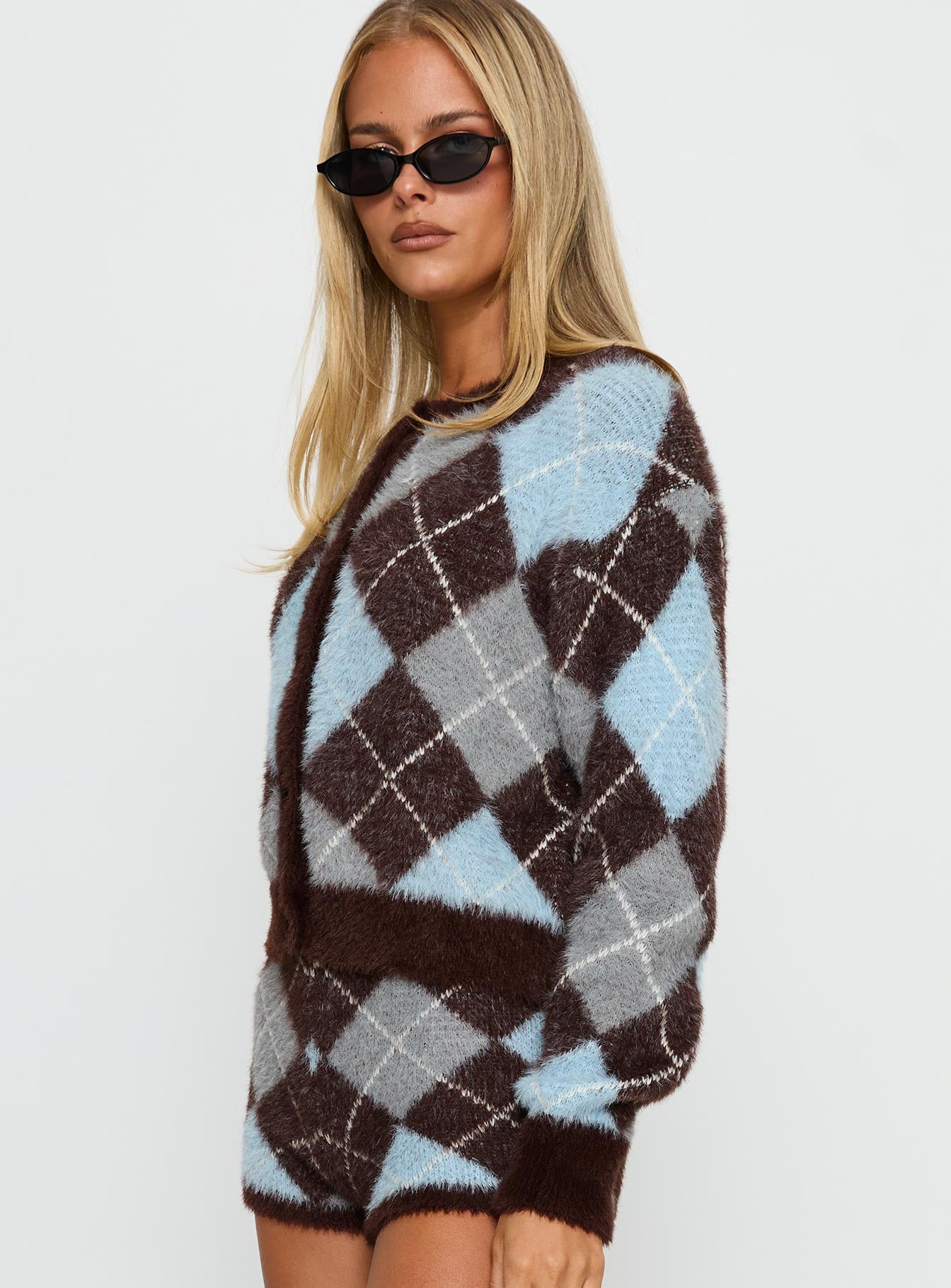 Kenlea Button Up Cardigan Blue Argyle-Vipp Girl