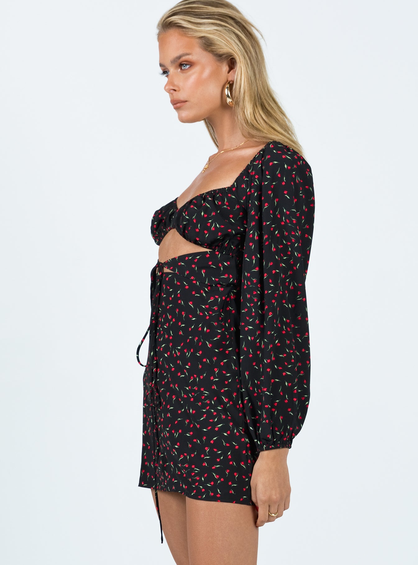 Nakita Long Sleeve Mini Black Floral-Vipp Girl