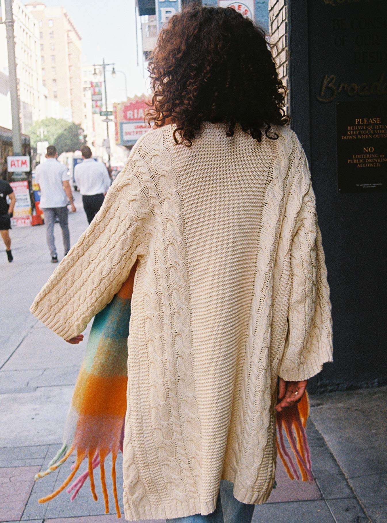 Nocelle Longline Cable Cardigan Beige-Vipp Girl