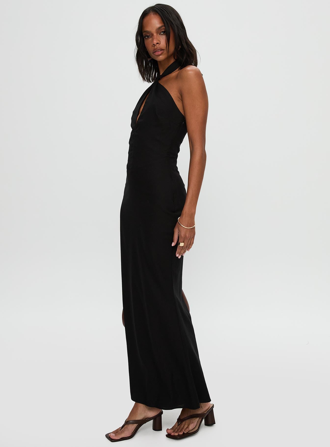 Rapture Halter Maxi Dress Black-Vipp Girl