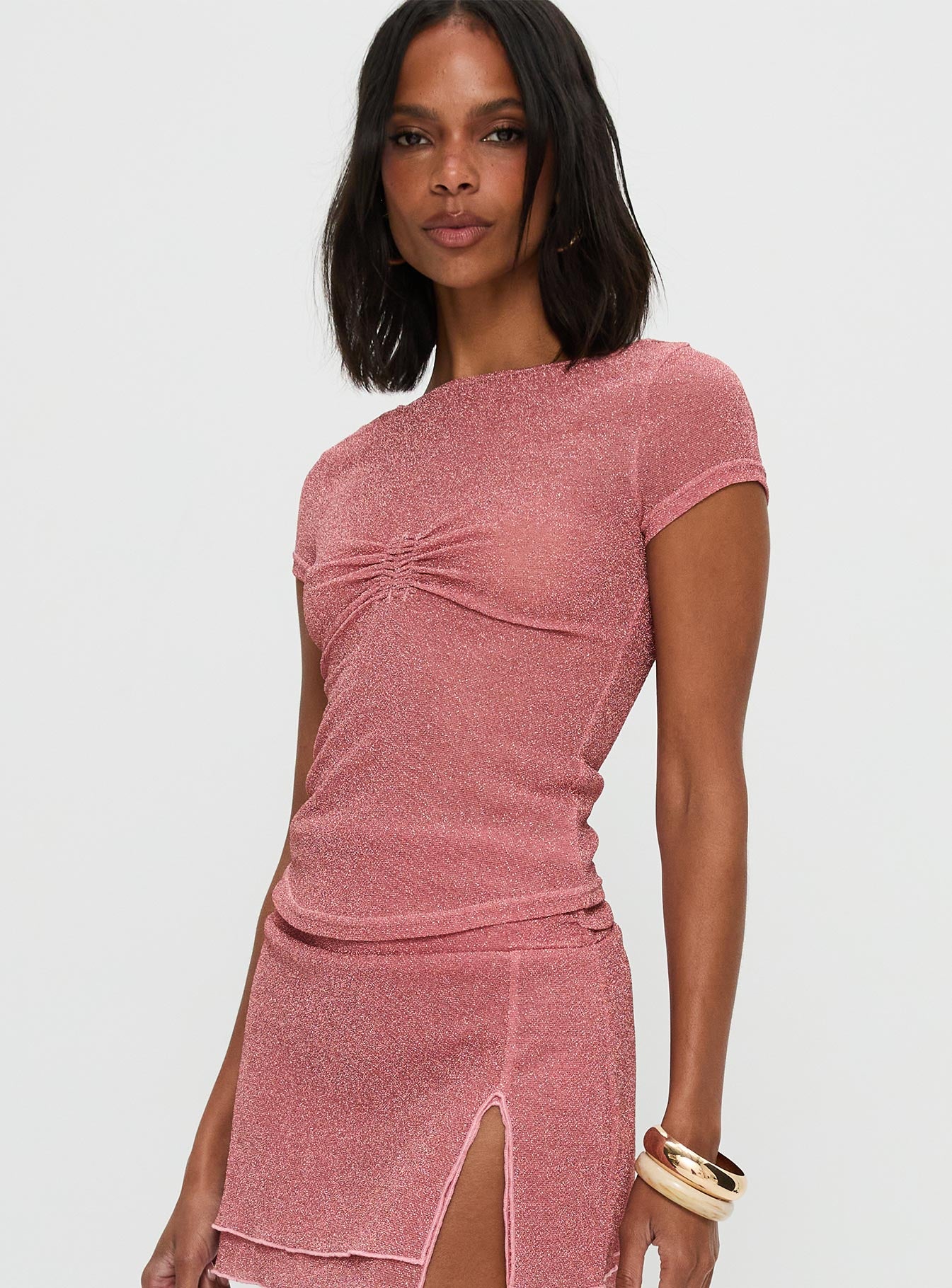 Crystal Clear Mesh Top Pink-Vipp Girl