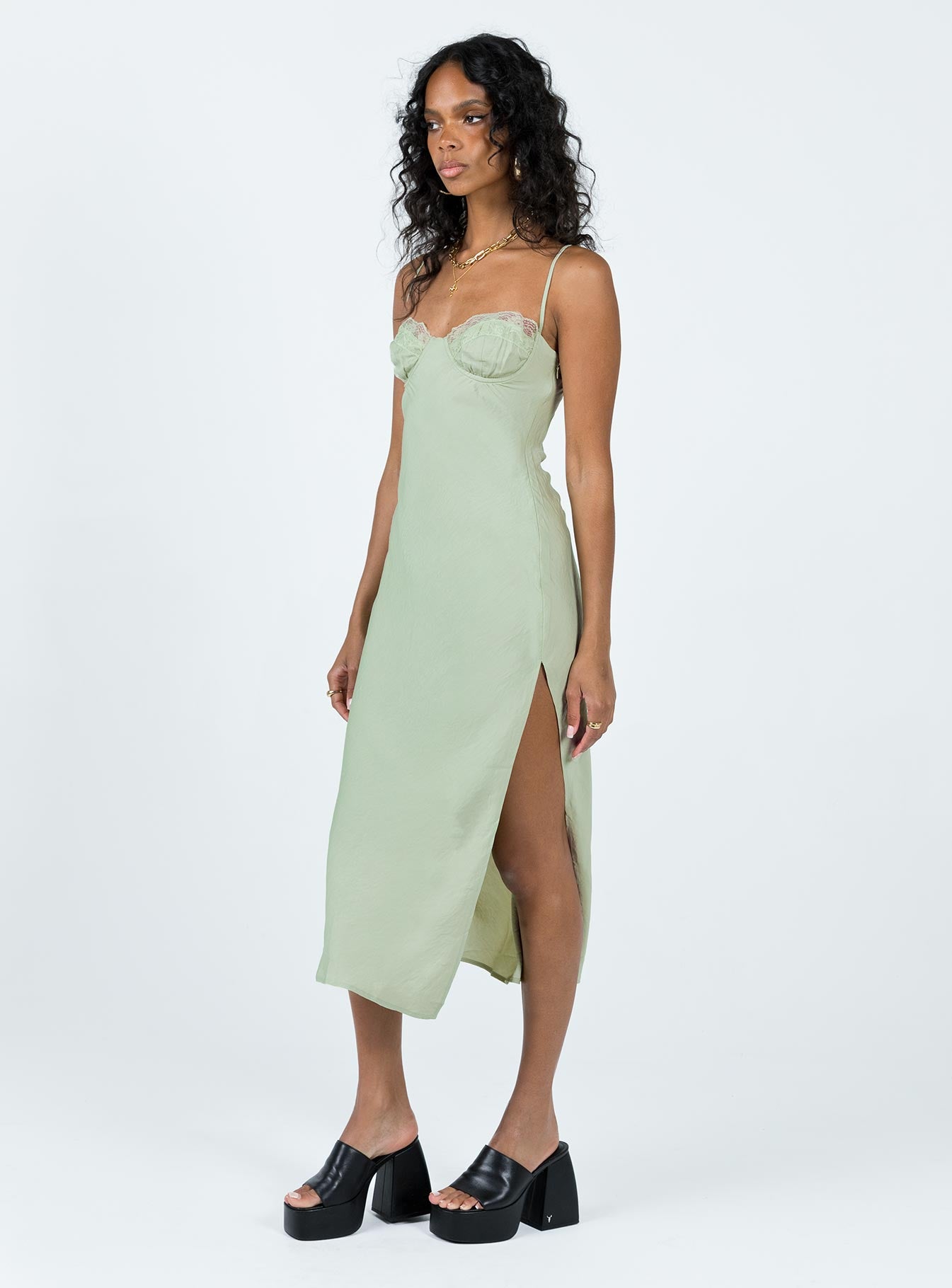 Hazel Midi Dress Sage-Vipp Girl