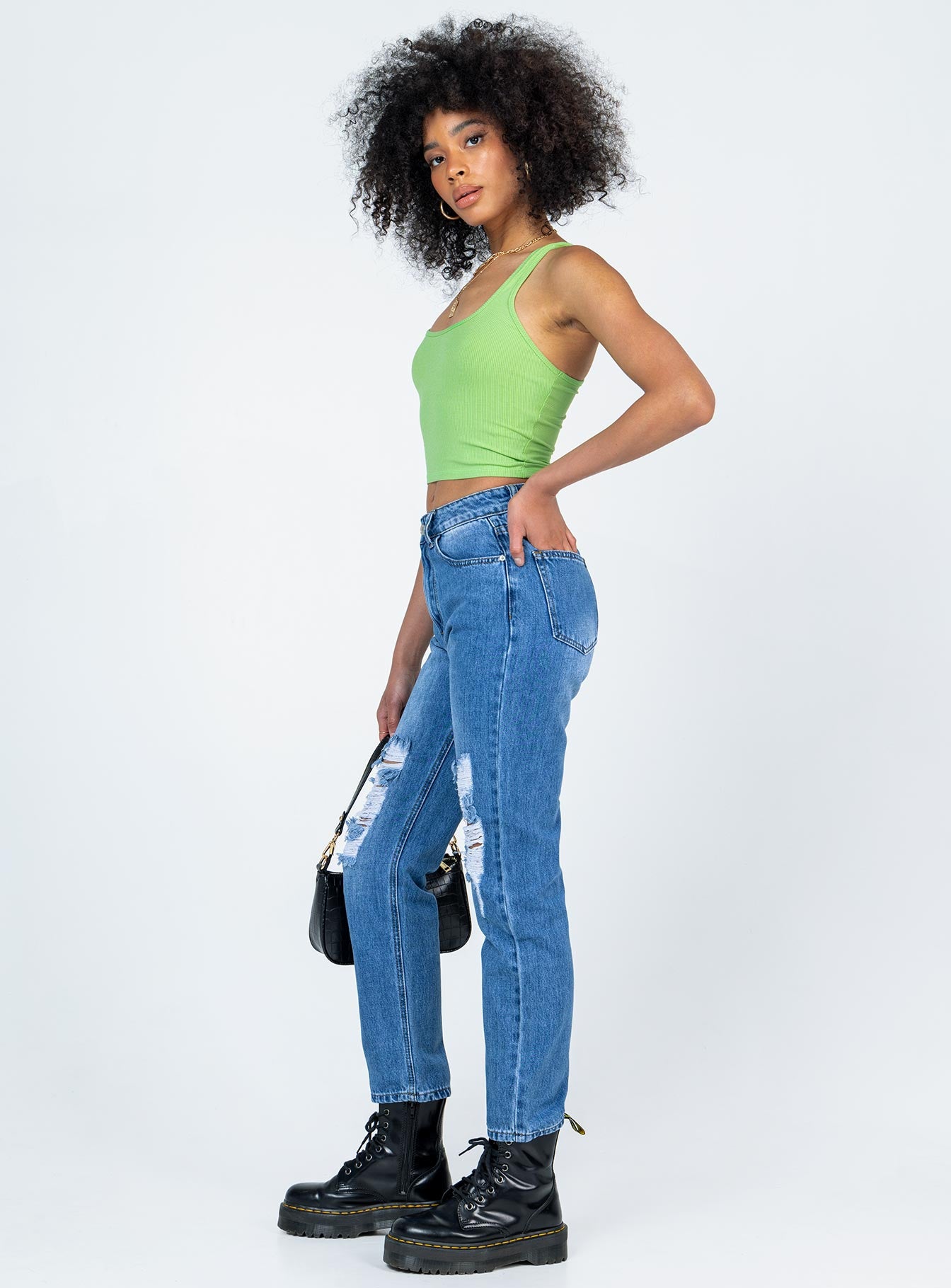 Khaled Skinny Mid Wash Denim Jeans-Vipp Girl