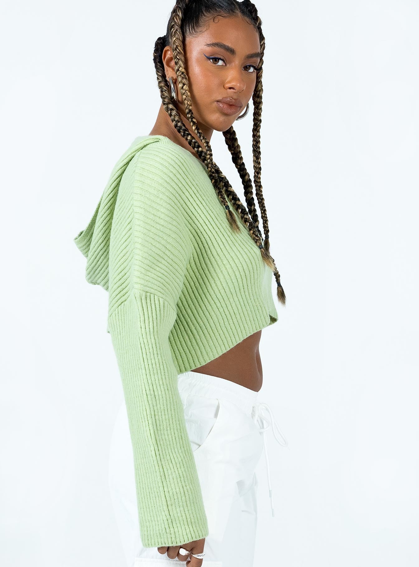 Benson Cropped Sweater Green-Vipp Girl