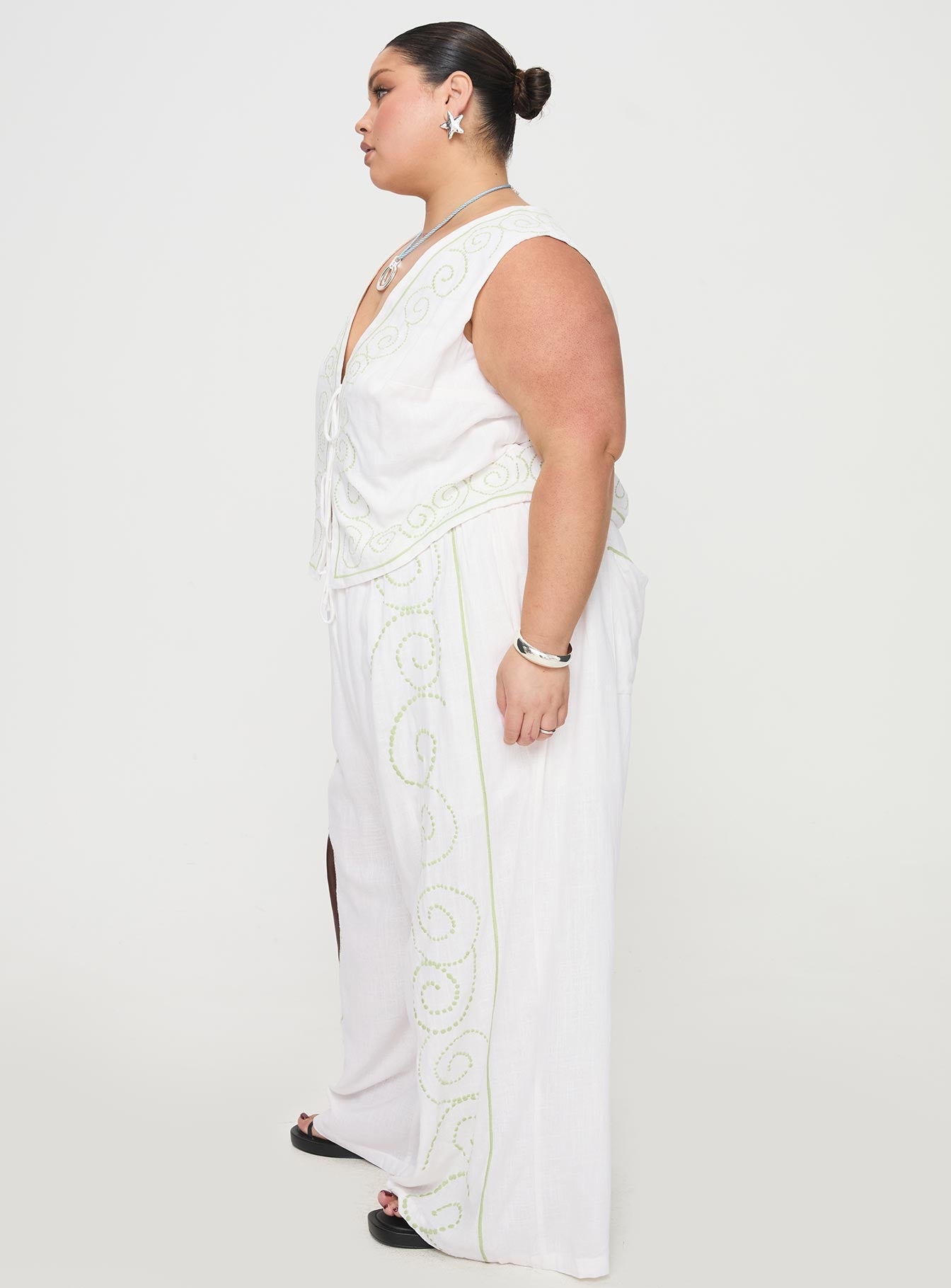 Kindred Pants White / Green Curve-Vipp Girl