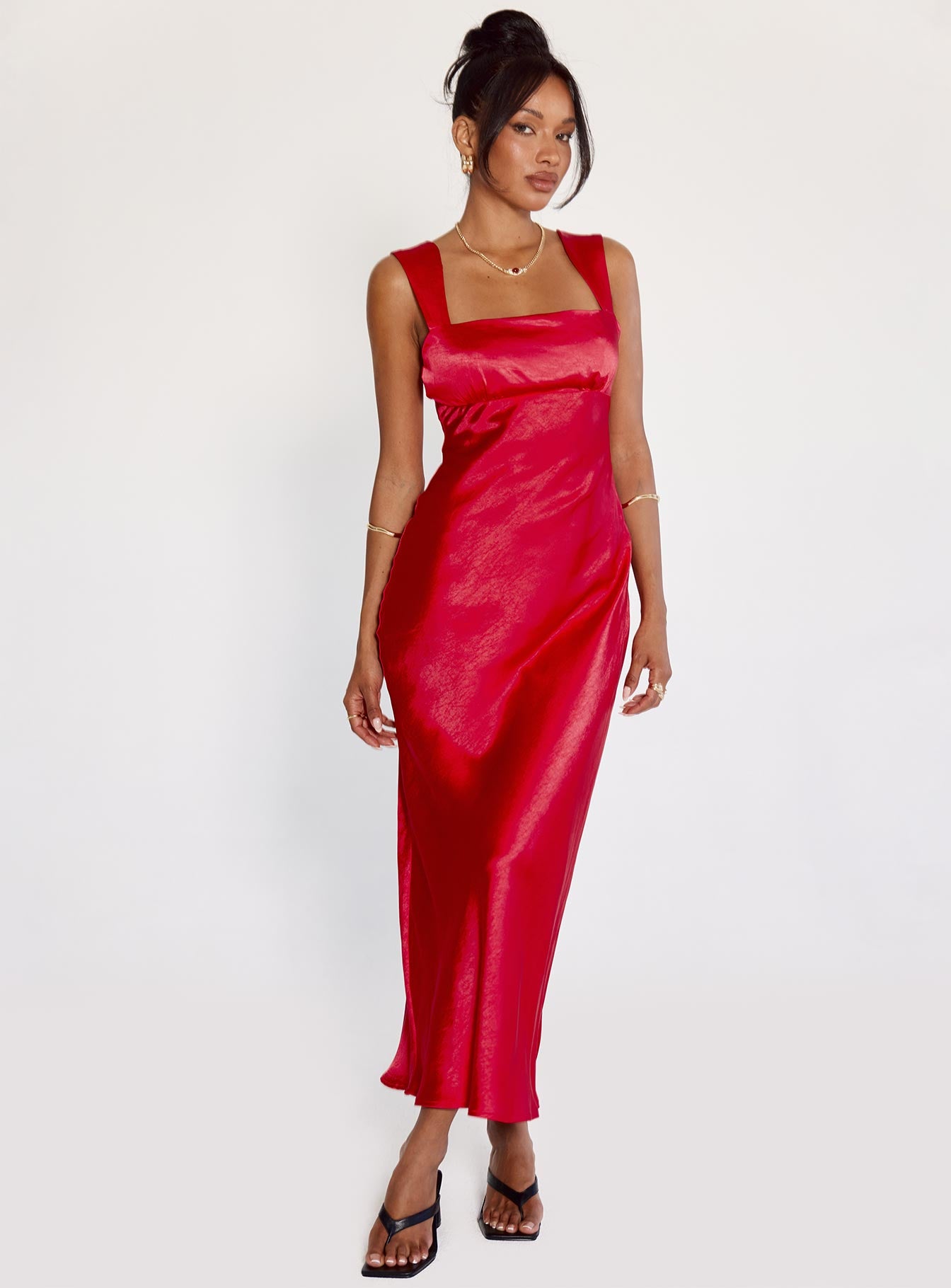 Radioactive Bias Cut Maxi Dress Red-Vipp Girl
