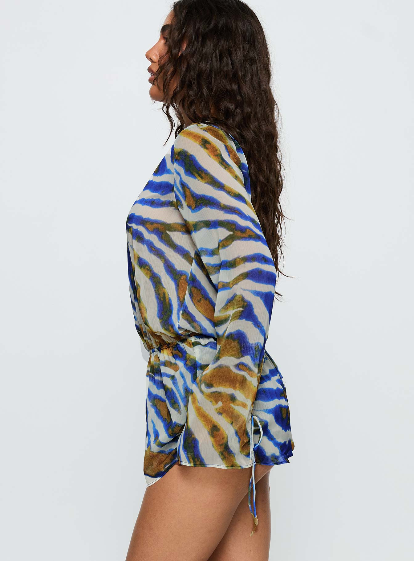 Get Closer Backless Romper Blue Zebra-Vipp Girl