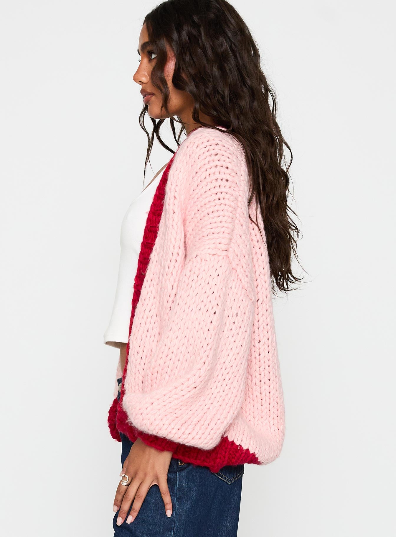 Lester Knit Cardigan Pink / Red-Vipp Girl