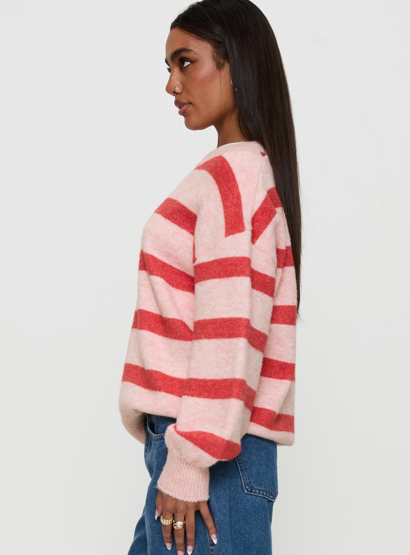 Ryanna Sweater Pink / Red Stripe-Vipp Girl
