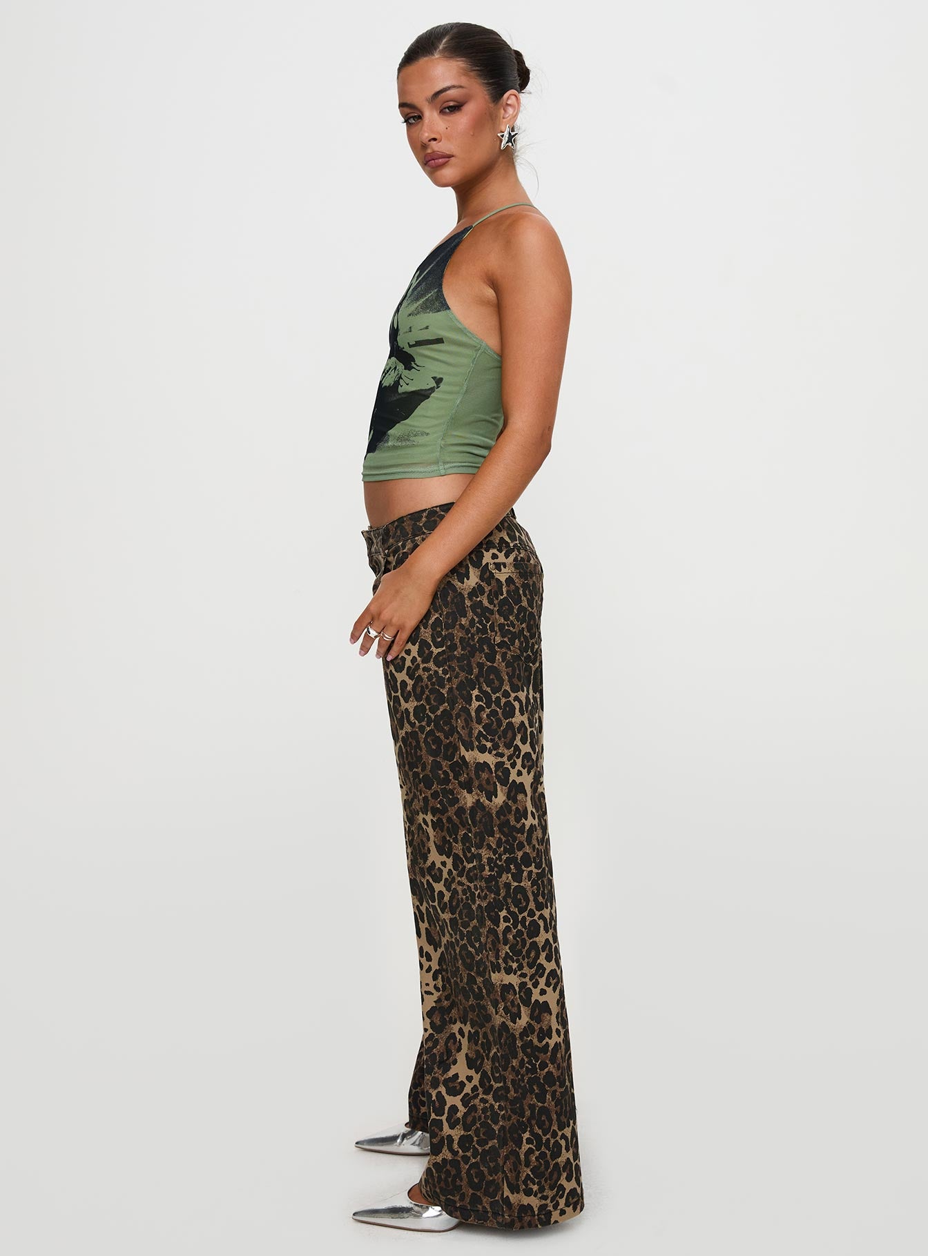 Pantar Low Rise Pants Leopard-Vipp Girl