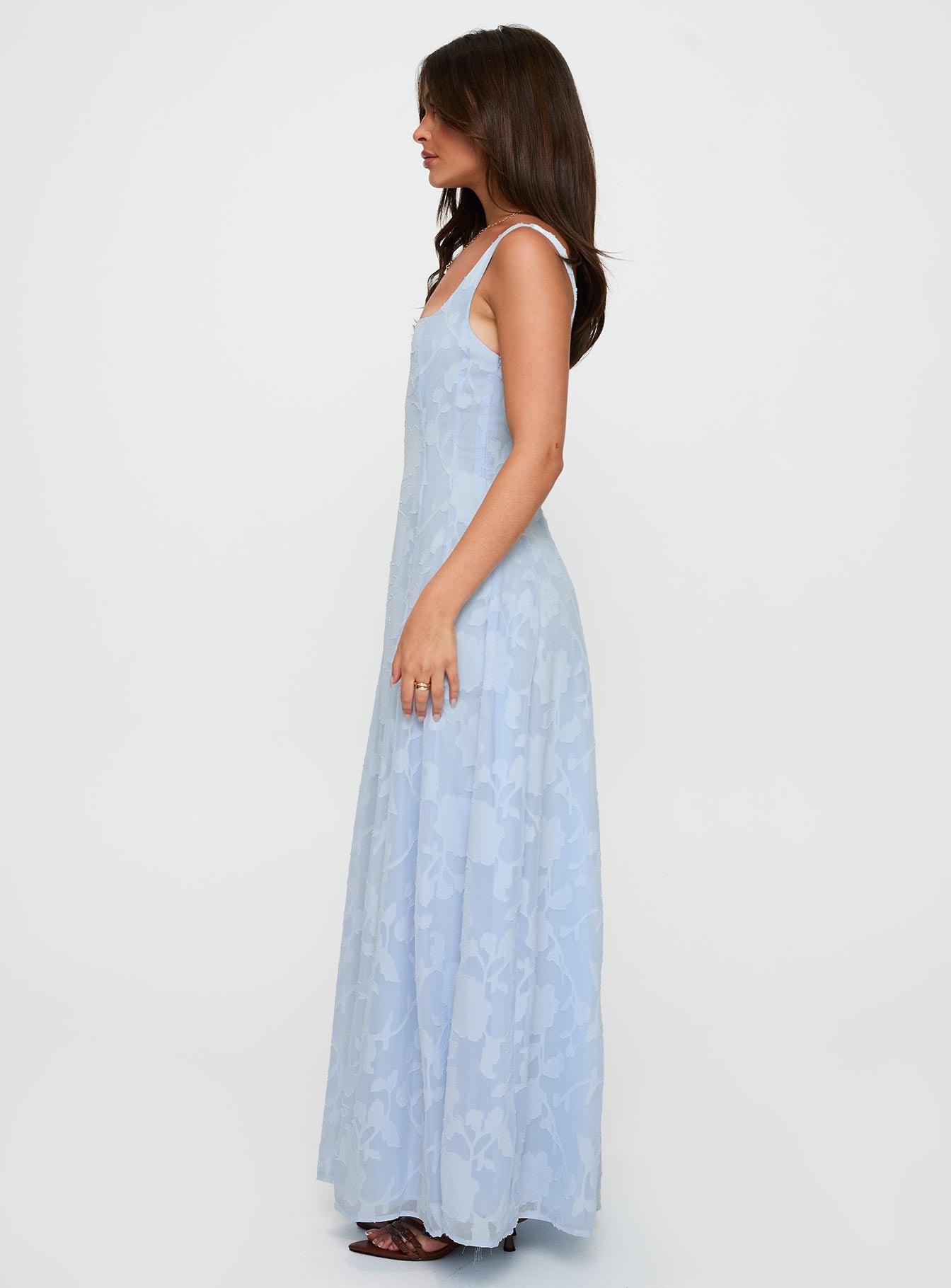 Margaux Burnout Maxi Dress Blue-Vipp Girl