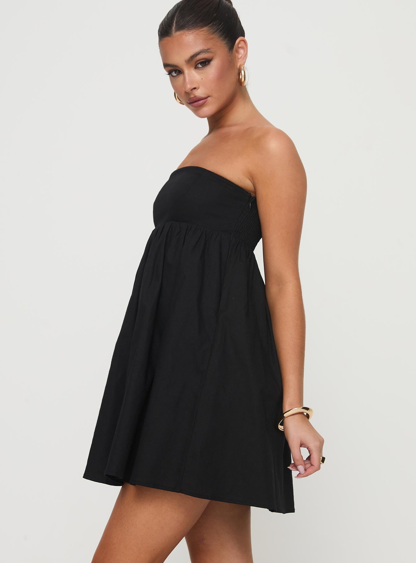 Osment Strapless Mini Dress Black-Vipp Girl