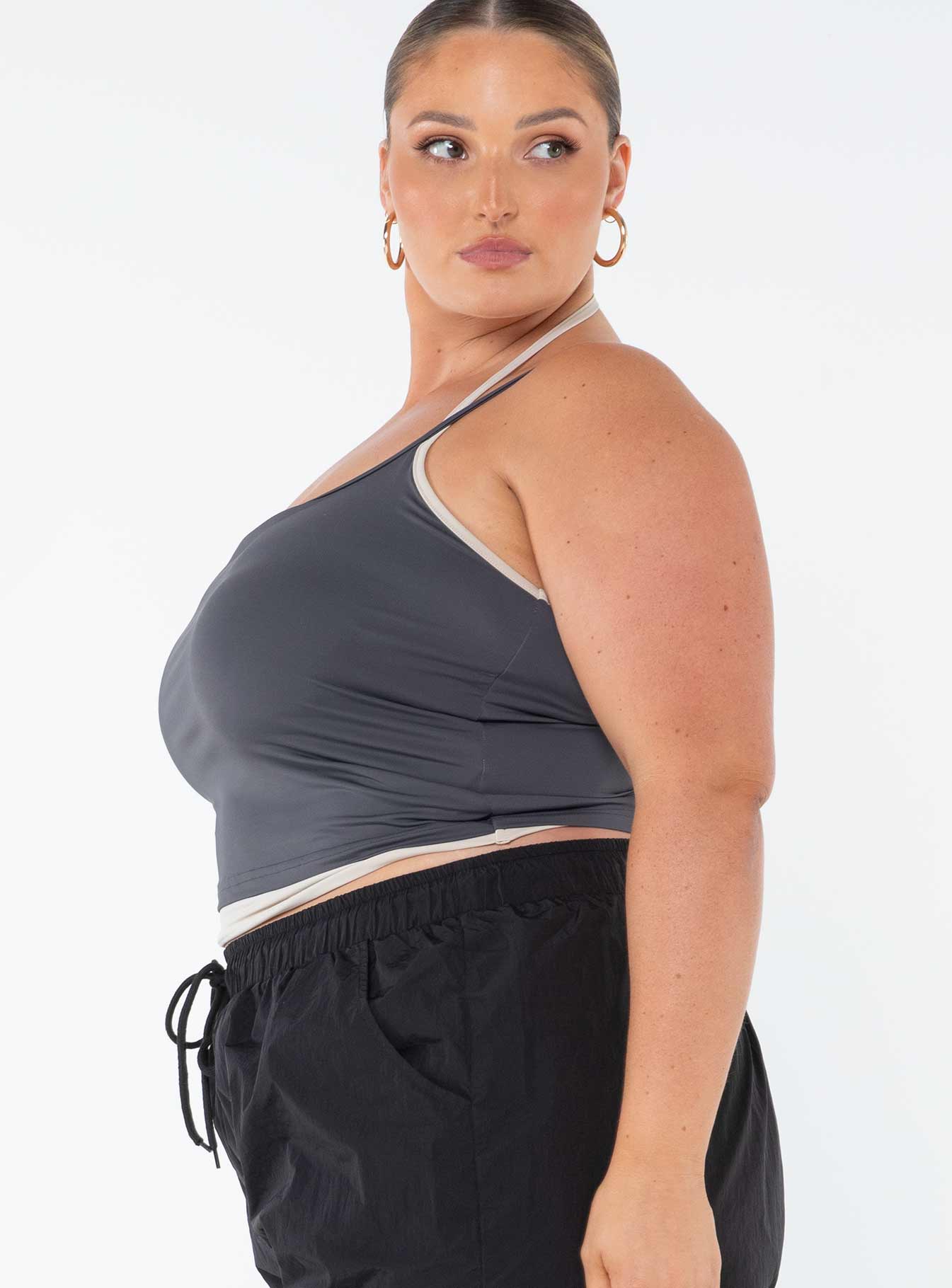 Premier Layered Tank Top Slate Curve-Vipp Girl