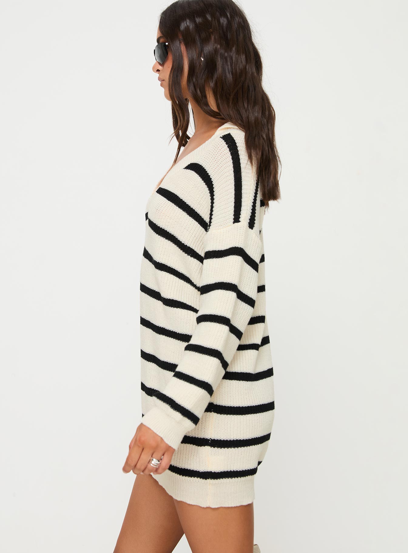 Forte Sweater Mini Dress Black / Cream-Vipp Girl