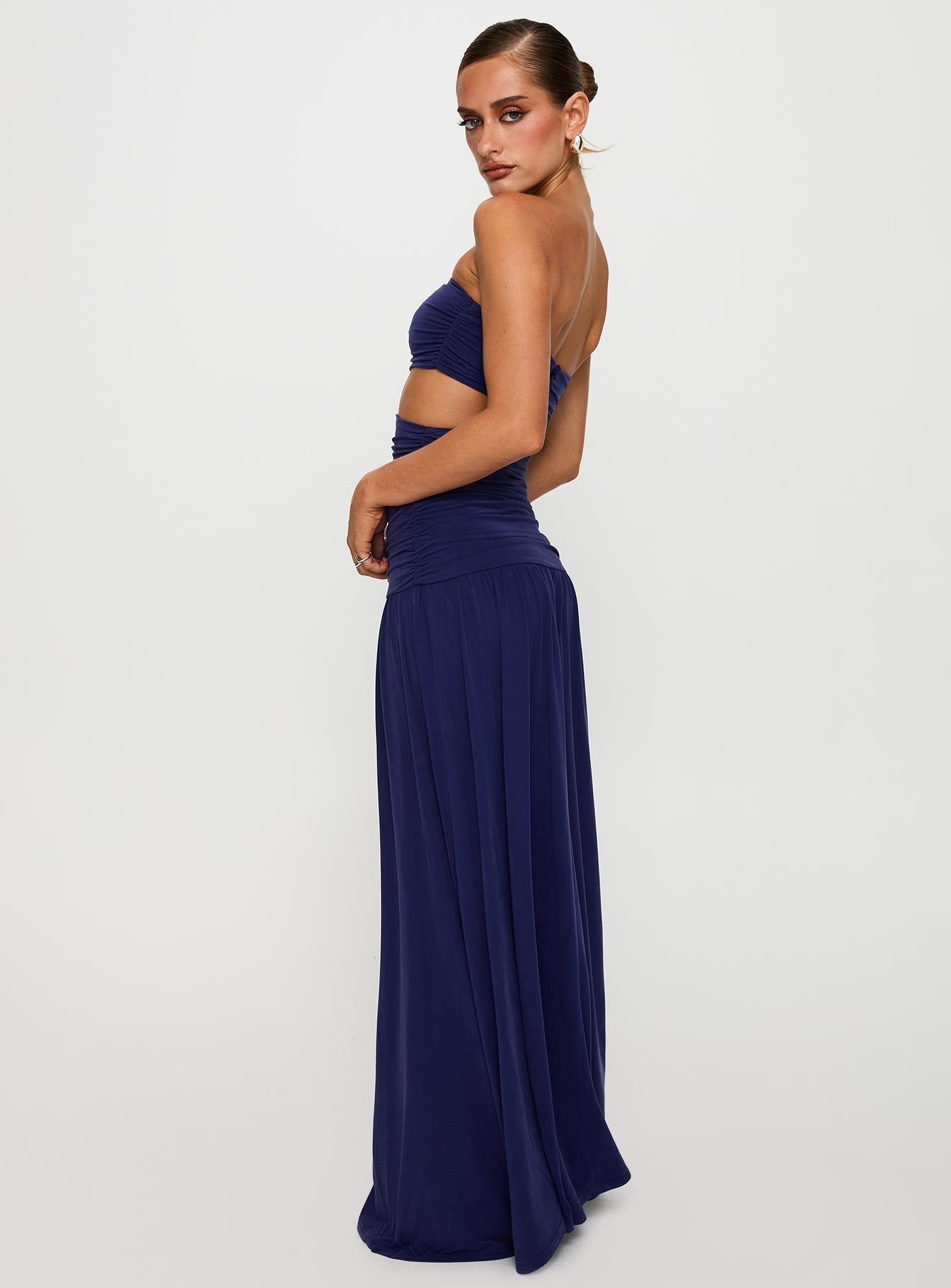 Grandeur Strapless Maxi Dress Navy-Vipp Girl