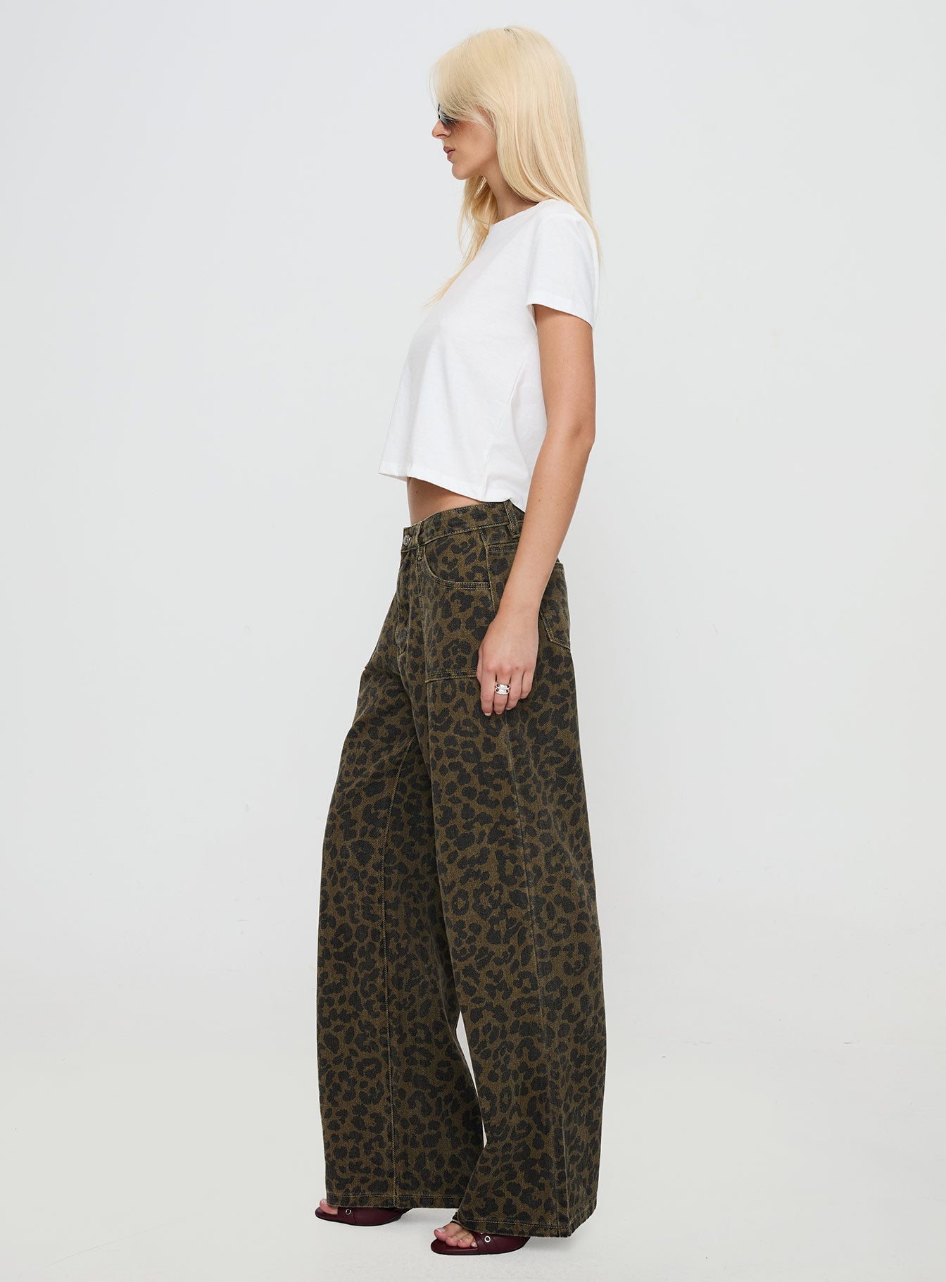 Briony Low Rise Wide Leg Jean Leopard-Vipp Girl