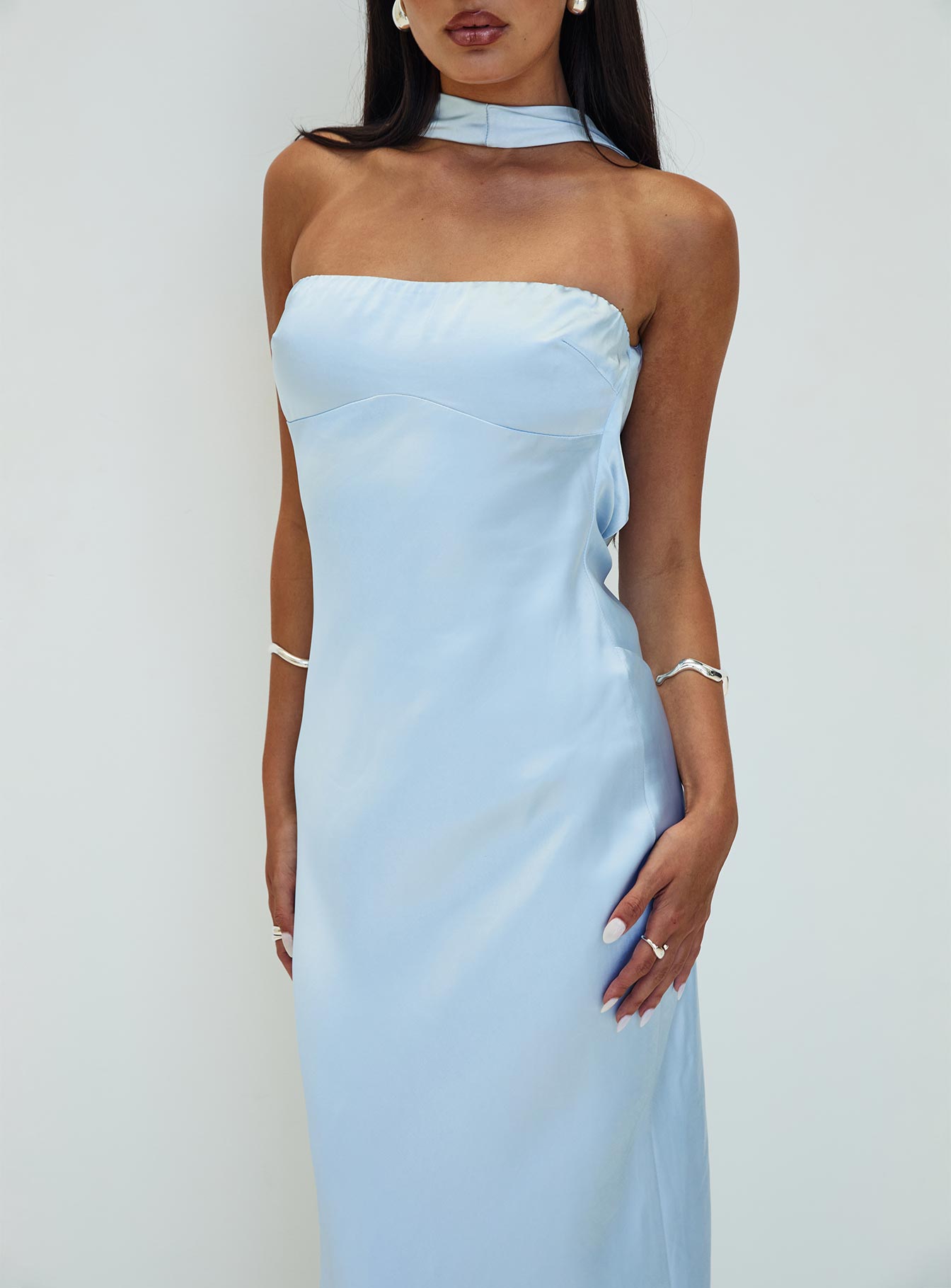 Legacies Strapless Maxi Dress Icy Blue Petite-Vipp Girl