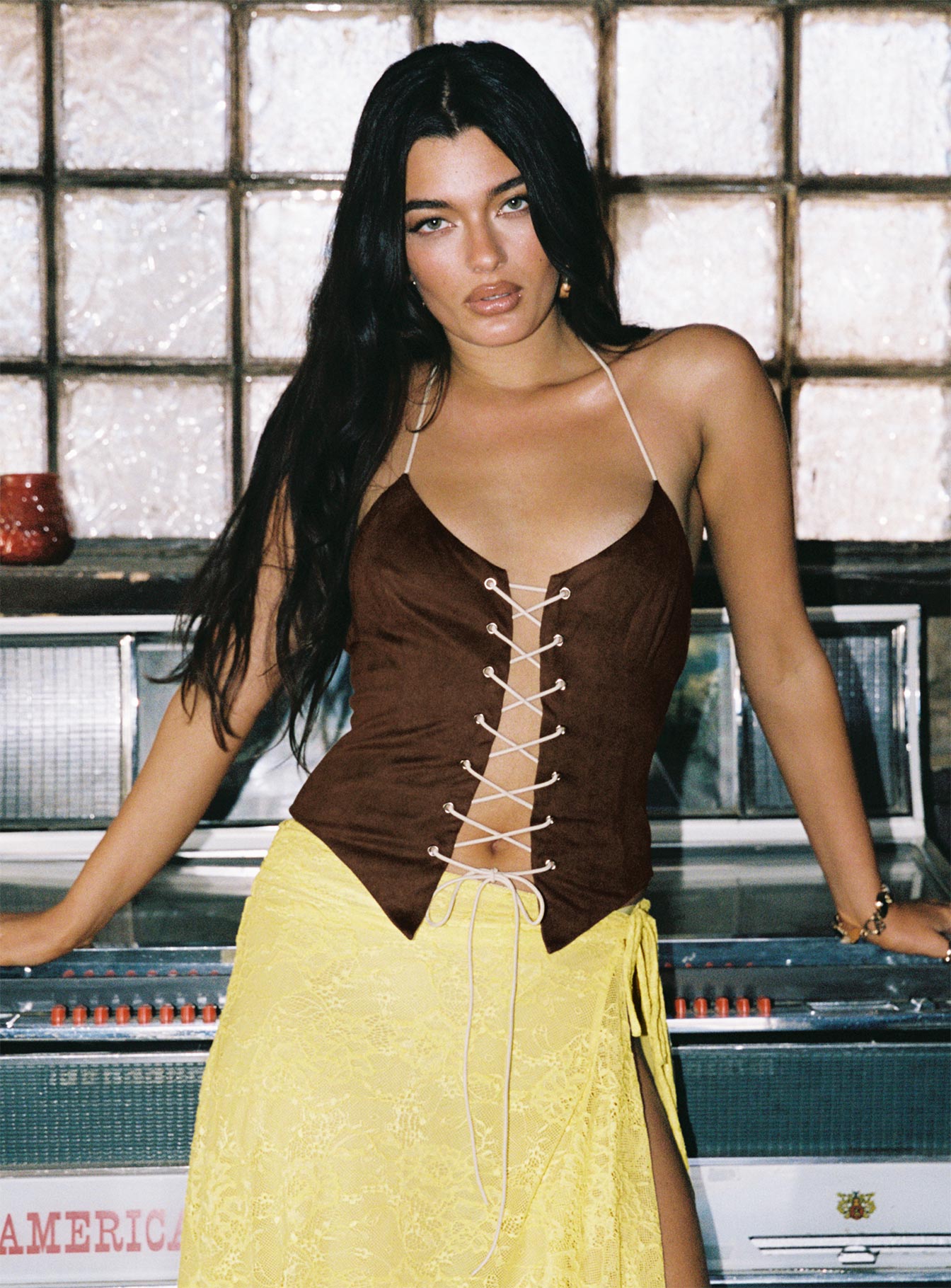 Dawn To Dusk Faux Suede Top Brown-Vipp Girl