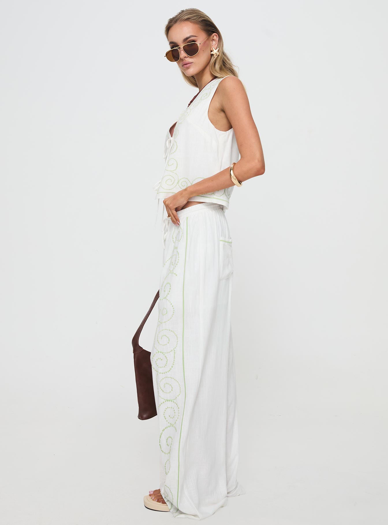 Kindred Pants White / Green-Vipp Girl