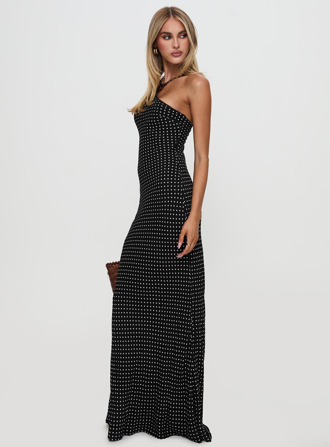 Evyn Halter Maxi Dress Polka Dot-Vipp Girl