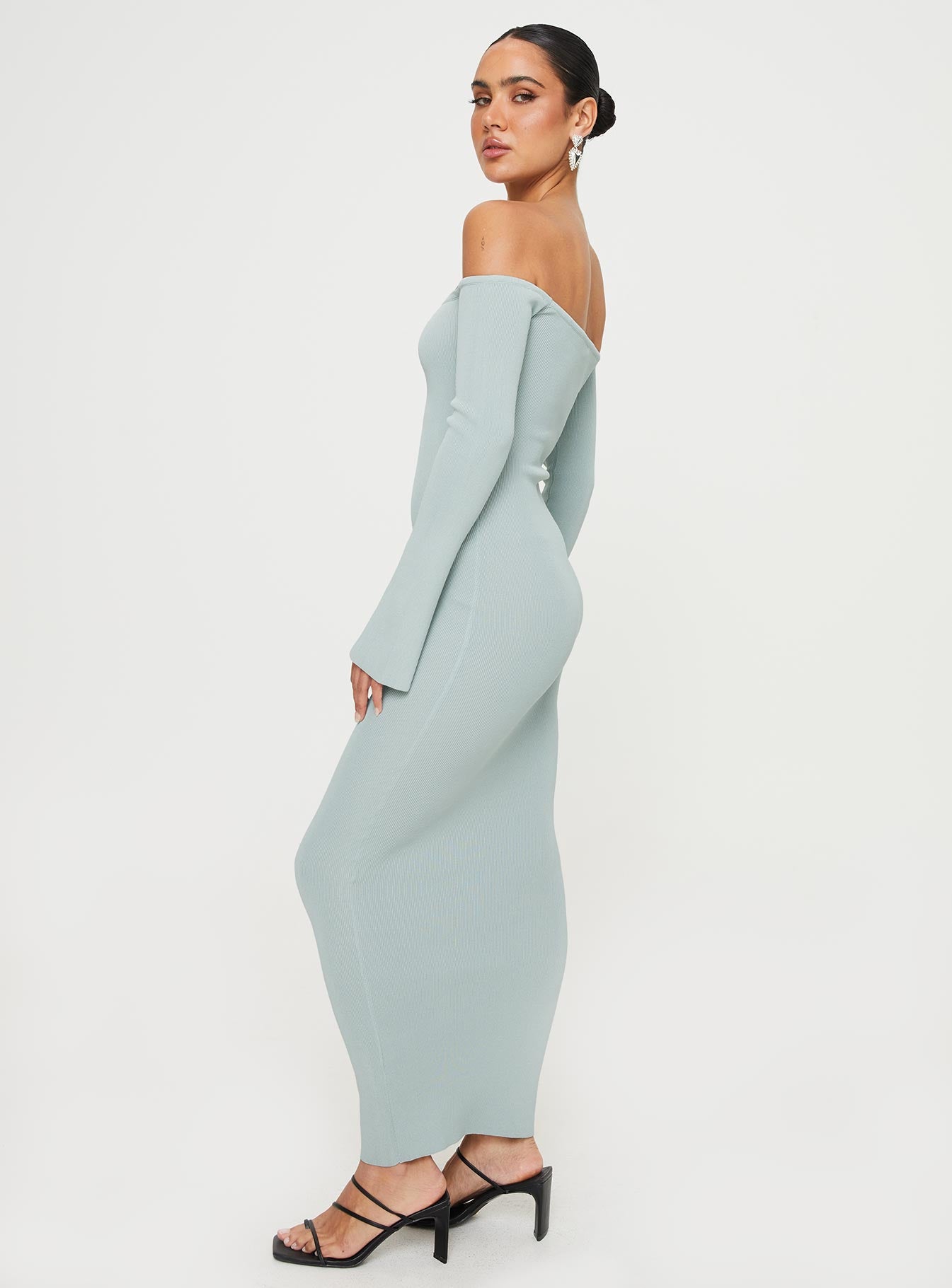 Parisa Off The Shoulder Maxi Dress Grey Marle-Vipp Girl