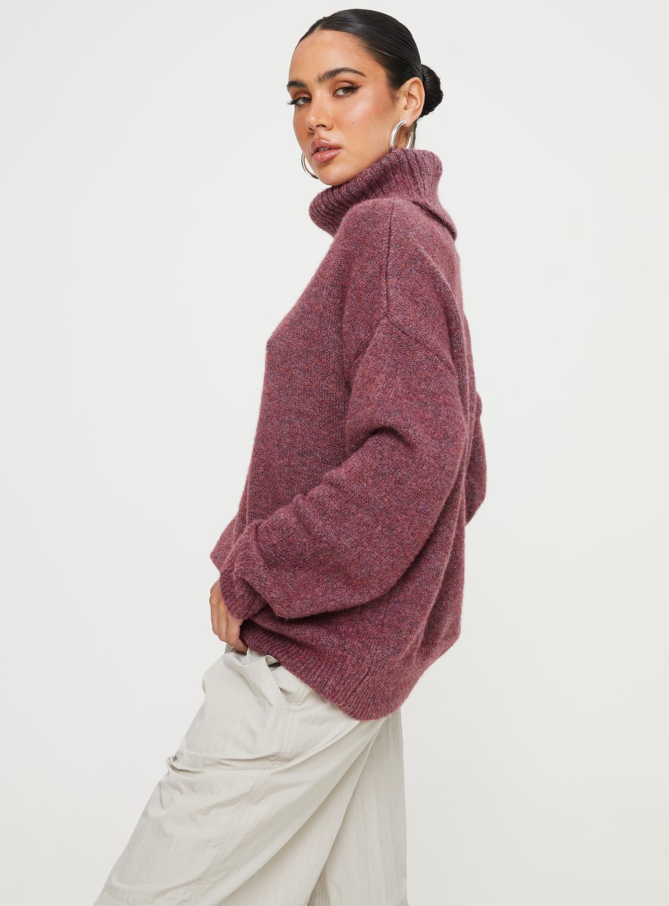 Oswin Turtleneck Sweater Burgundy-Vipp Girl