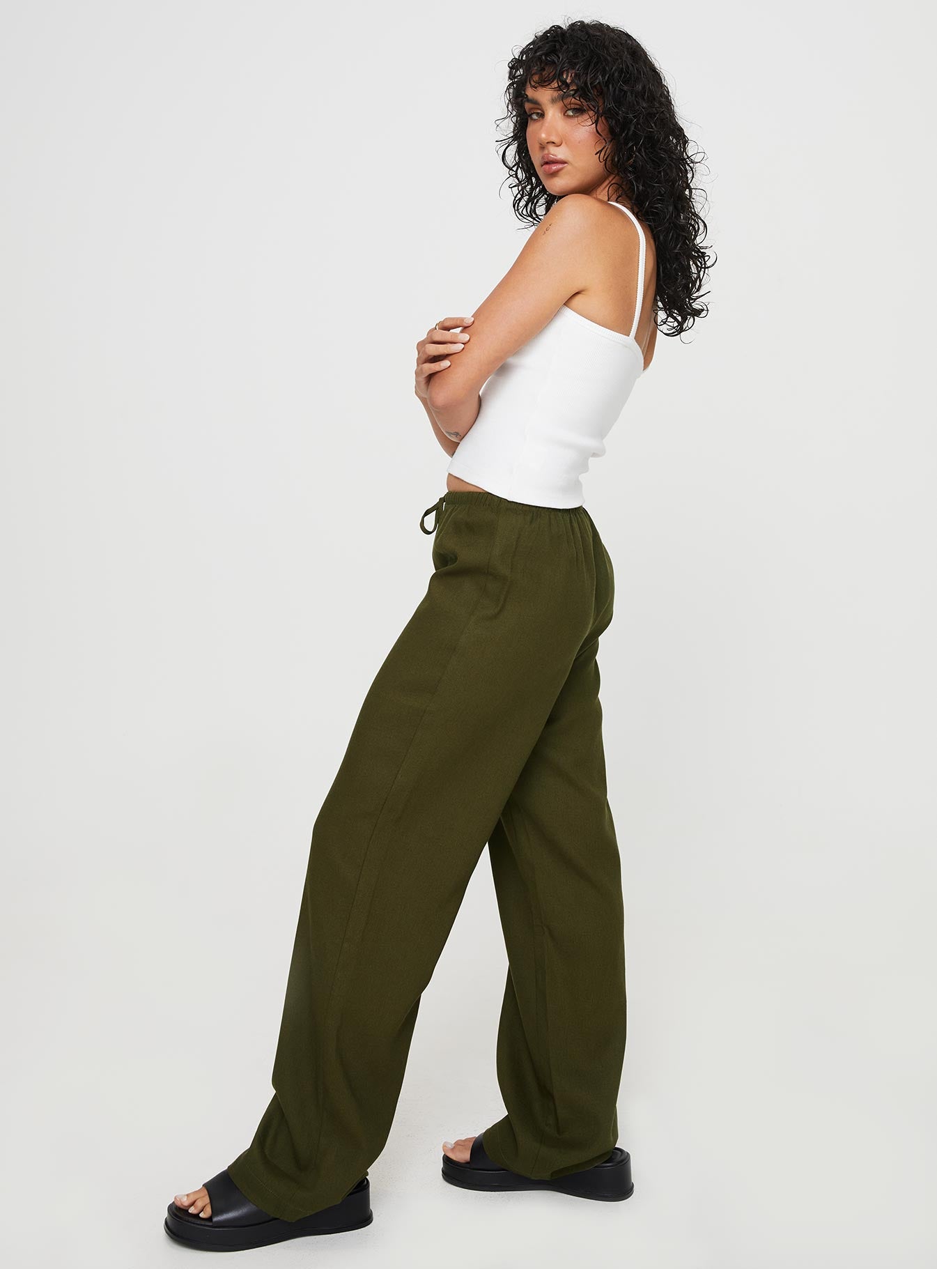 Breeta Drawstring Pants Olive-Vipp Girl