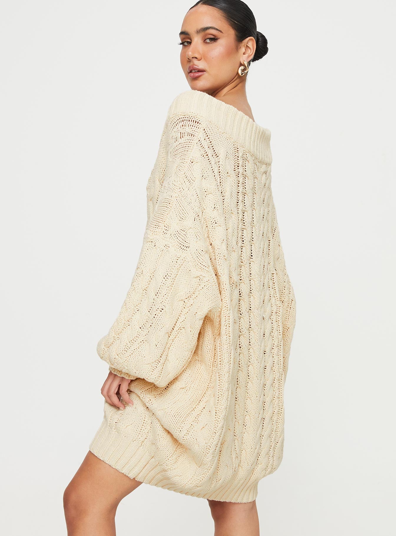 Dravi Mini Sweater Dress Oatmeal-Vipp Girl