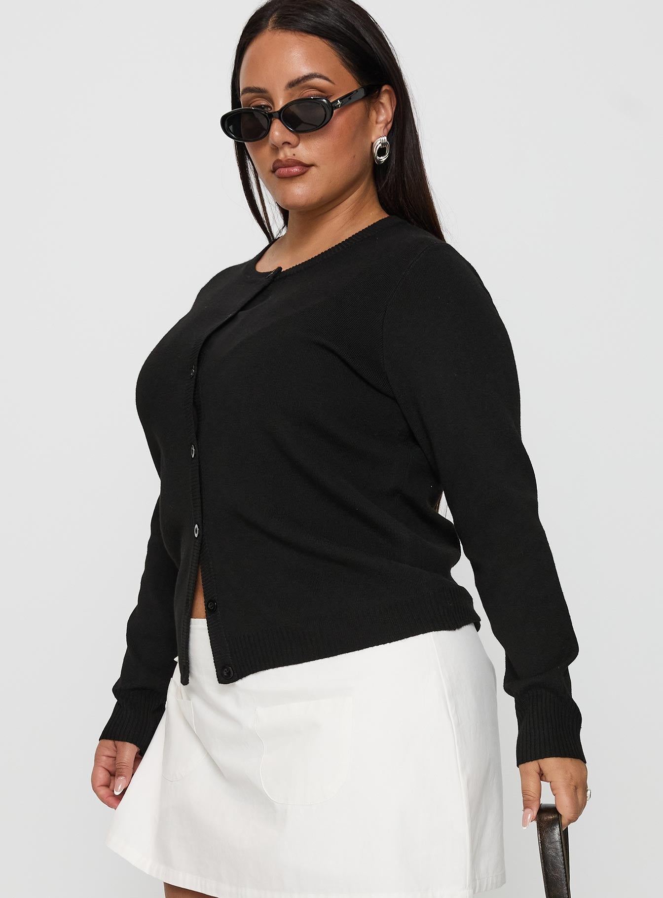 Lauraine Cardigan Black Curve-Vipp Girl