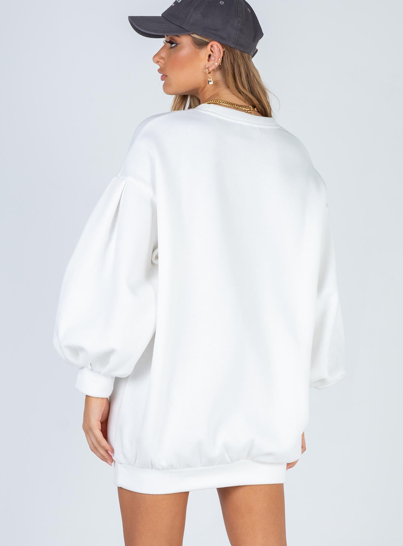 Corrie Sweater Mini Dress White-Vipp Girl