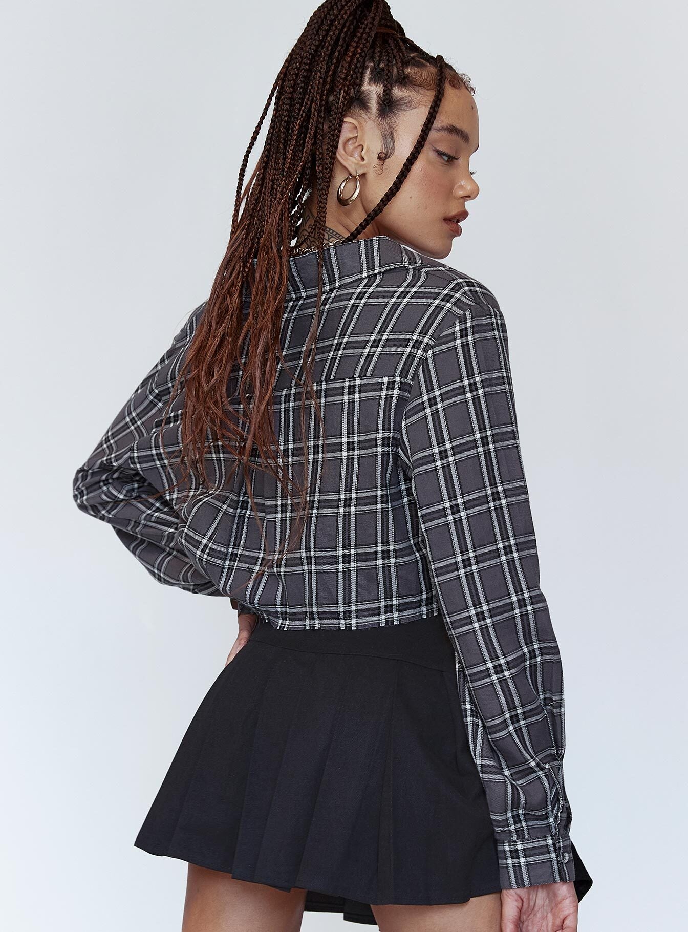 Nora Cropped Shirt Grey-Vipp Girl