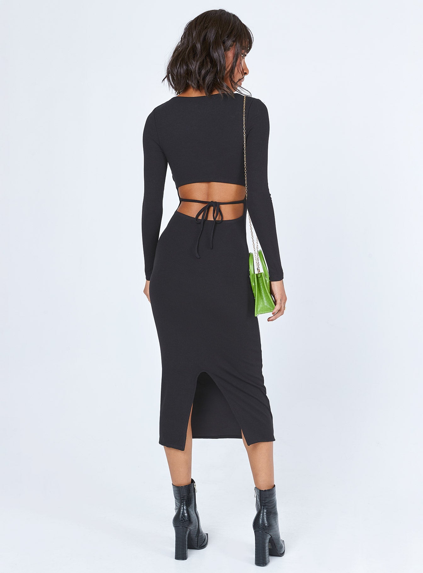 Nolan Midi Dress Black Tall-Vipp Girl