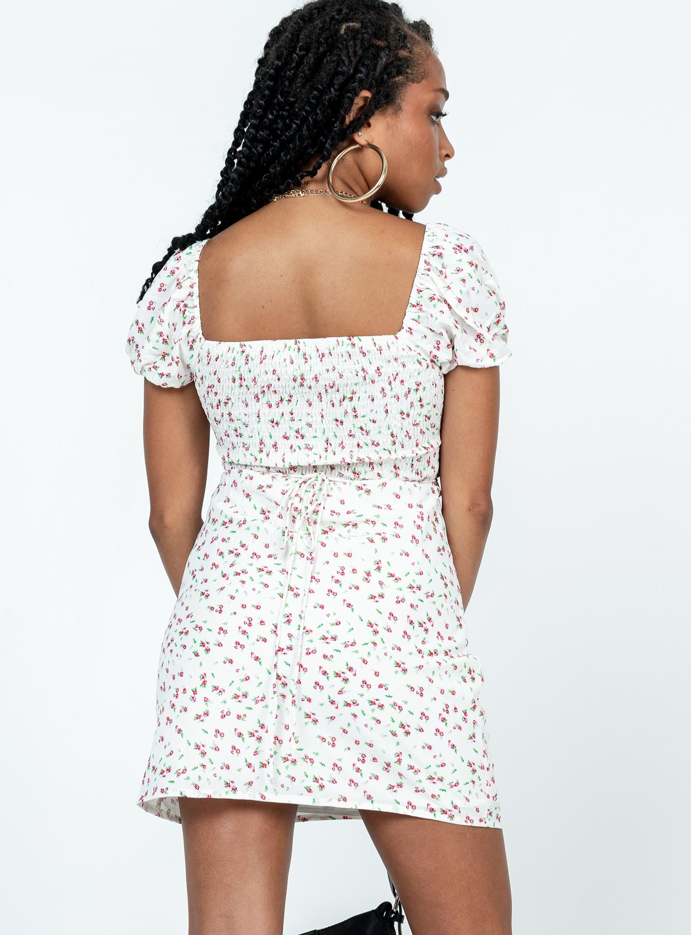 Nakita Mini Dress White Floral-Vipp Girl