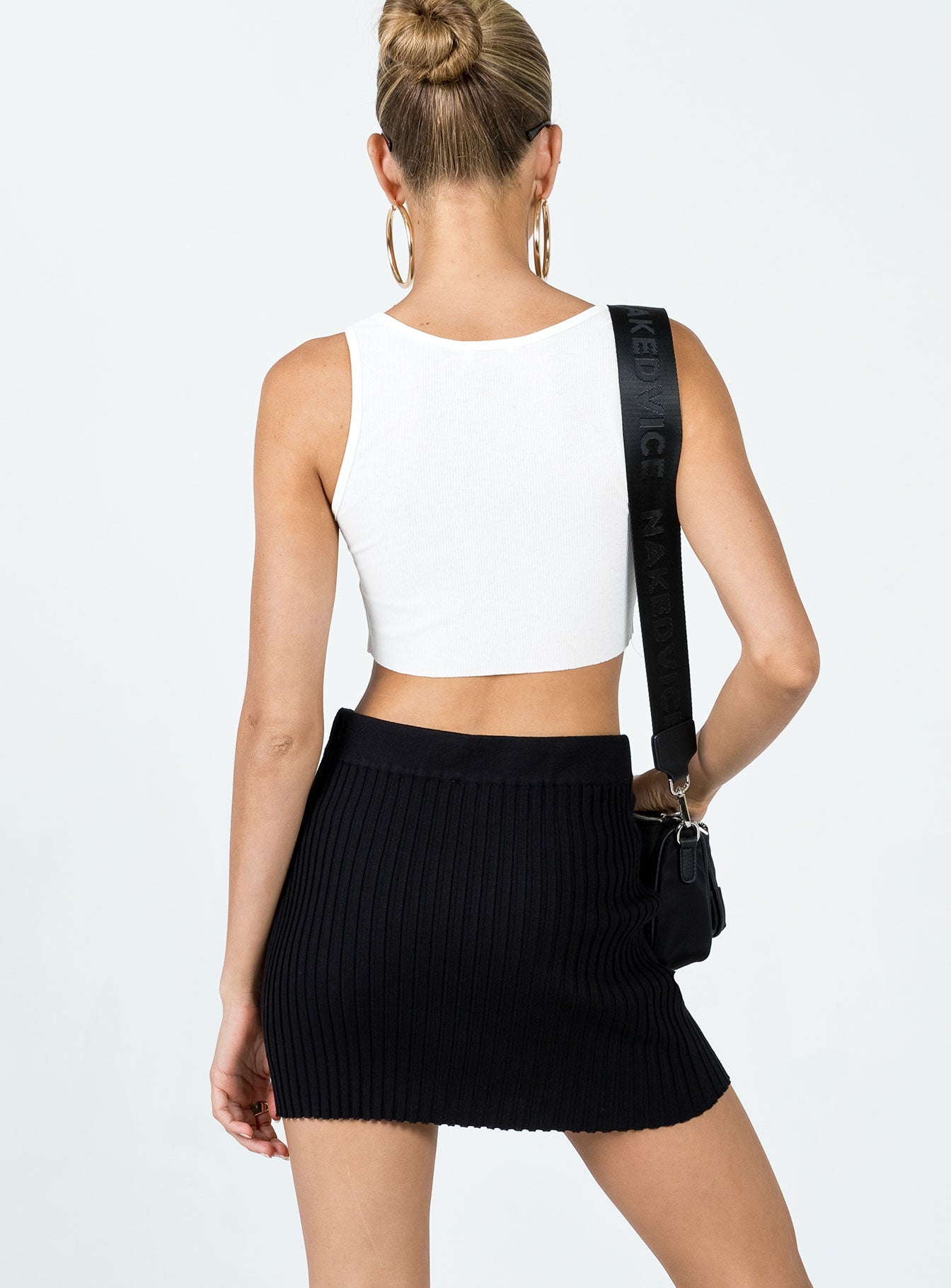 Nina Rib Knit Mini Skirt Black-Vipp Girl