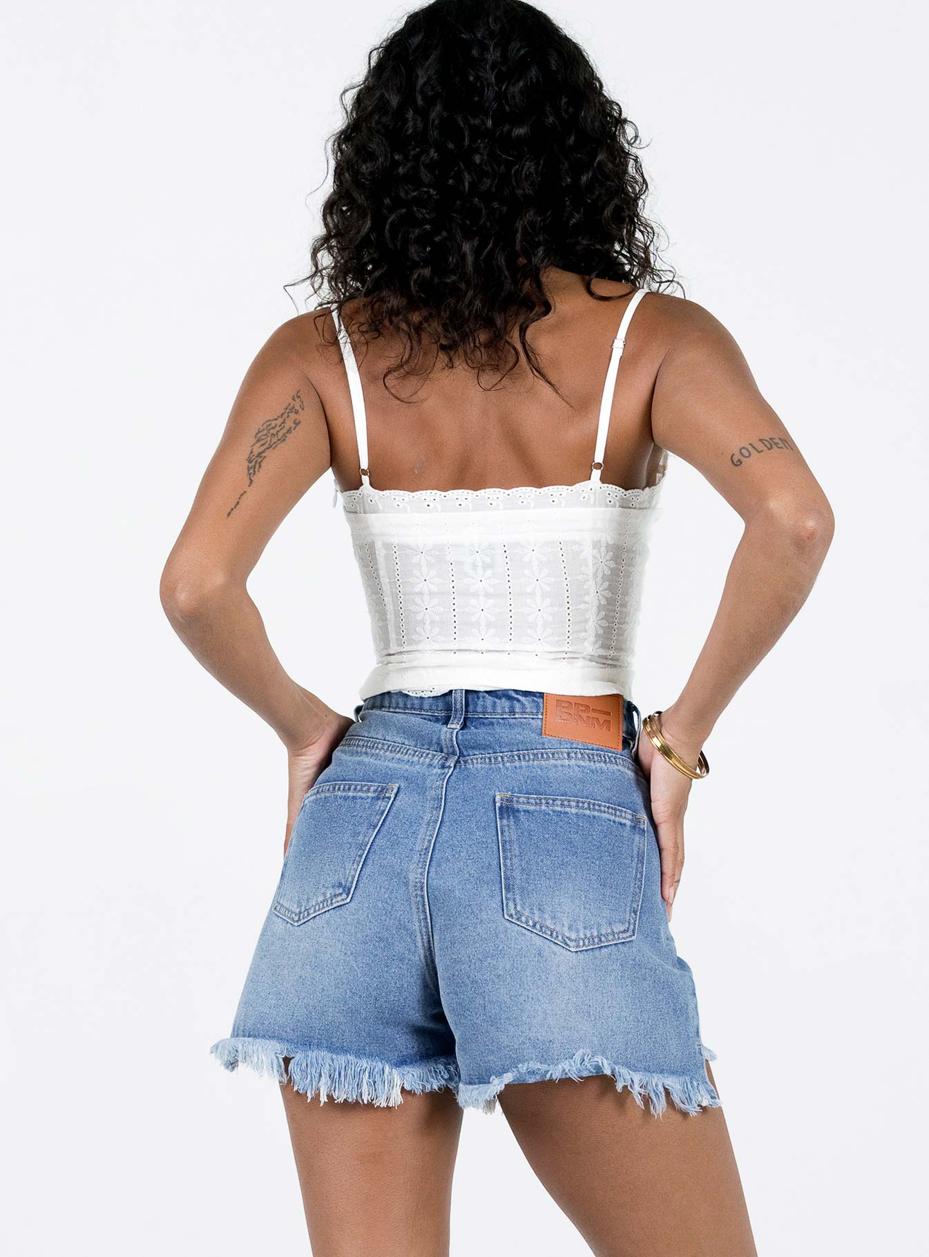 Kalynda Denim Shorts Mid Wash Blue-Vipp Girl